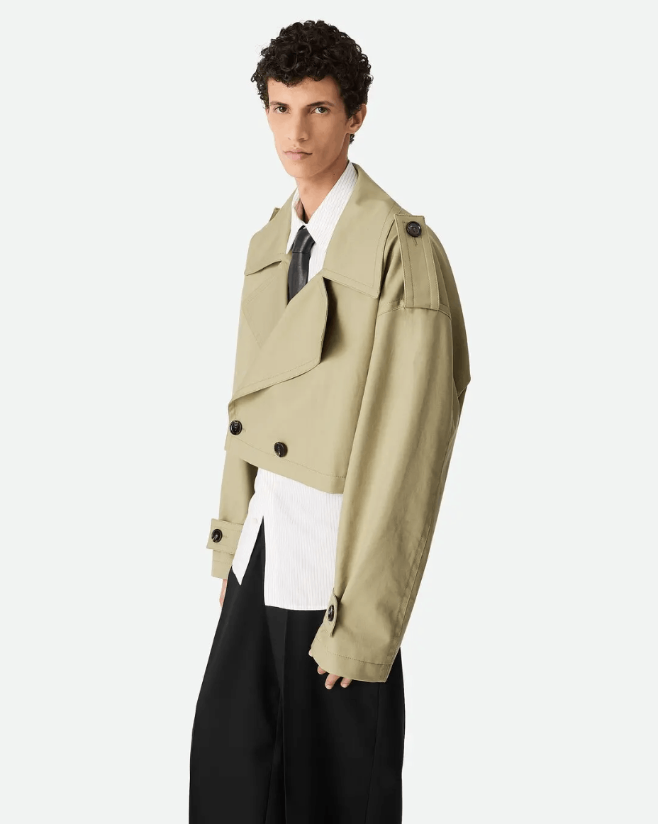 Bottega Veneta Fine Compact Cotton Twill Cropped Trench Coat Size US S / EU 44-46 / 1 - 5 Thumbnail