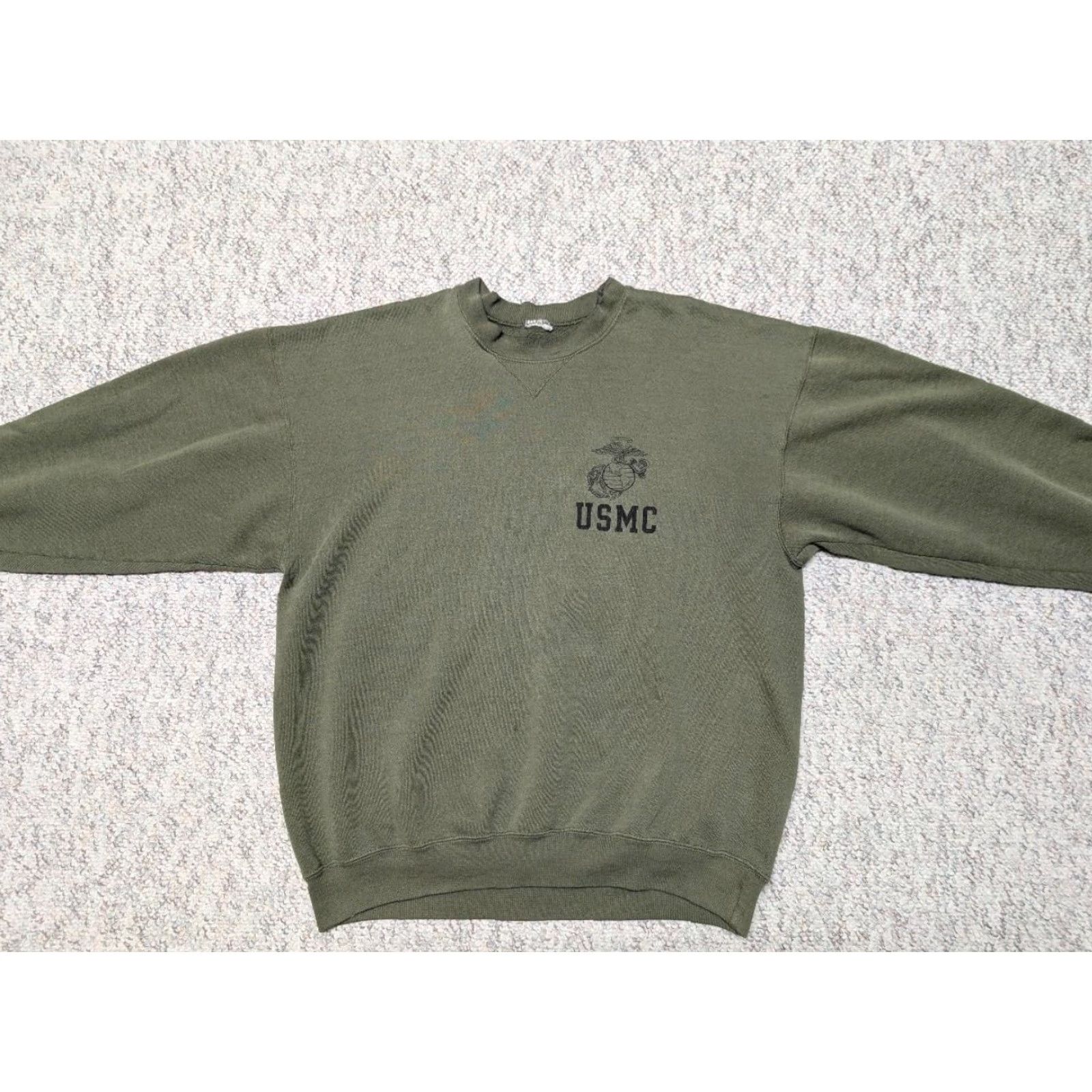 Vintage USMC 1980s-90s vintage Green Sweatshirt Crew Neck Pullover Men L Shirt Hoodie? Size US L / EU 52-54 / 3 - 3 Thumbnail