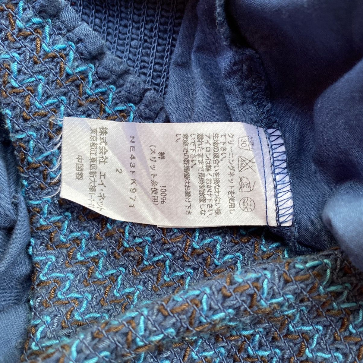 Ne-Net Ne-Net Blue Textured Long Sleeve Blouse Size XS / US 0-2 / IT 36-38 - 11 Thumbnail