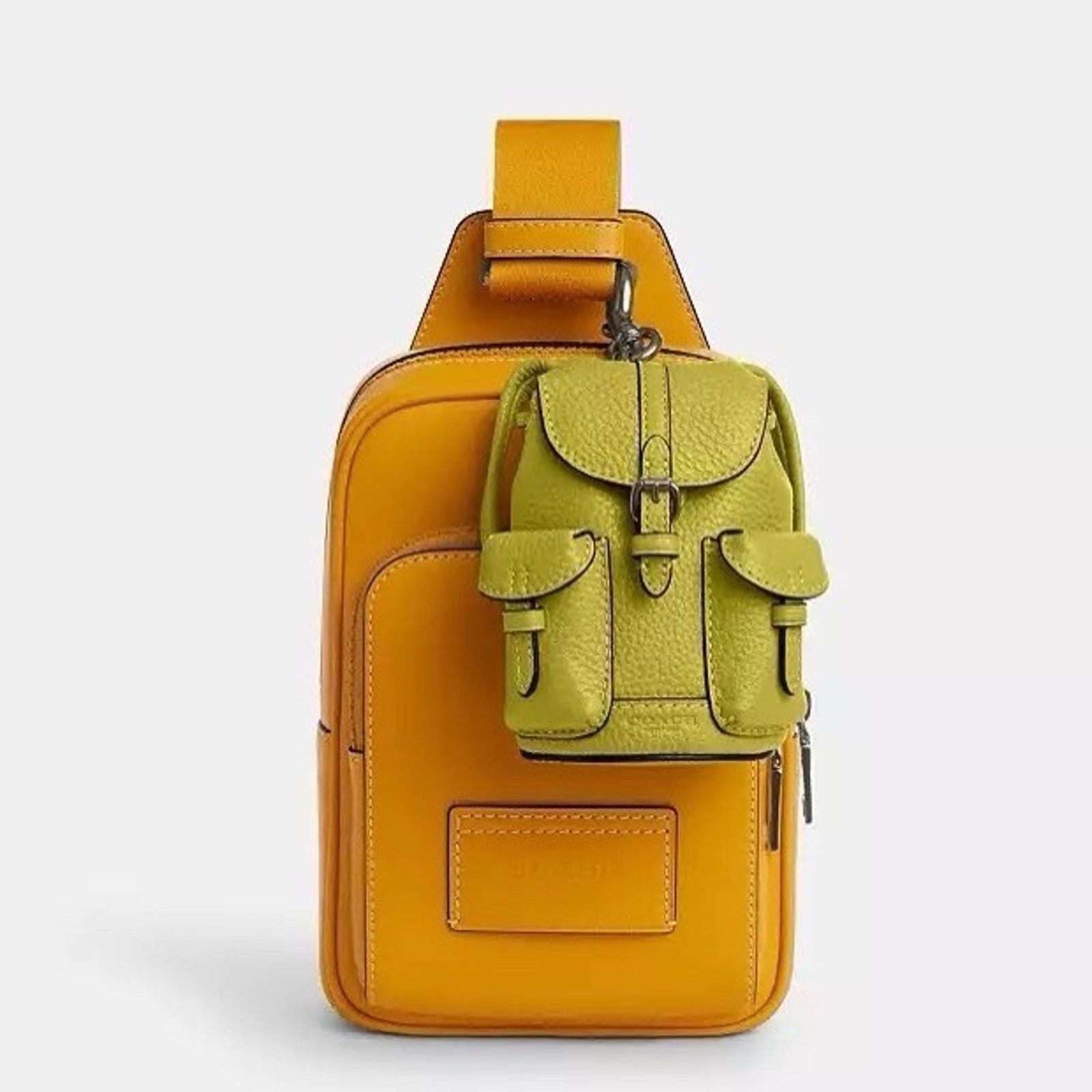 Coach NWT Coach Mini Warner Backpack Bag Charm CBK60 Lime Green Size ONE SIZE - 6 Thumbnail