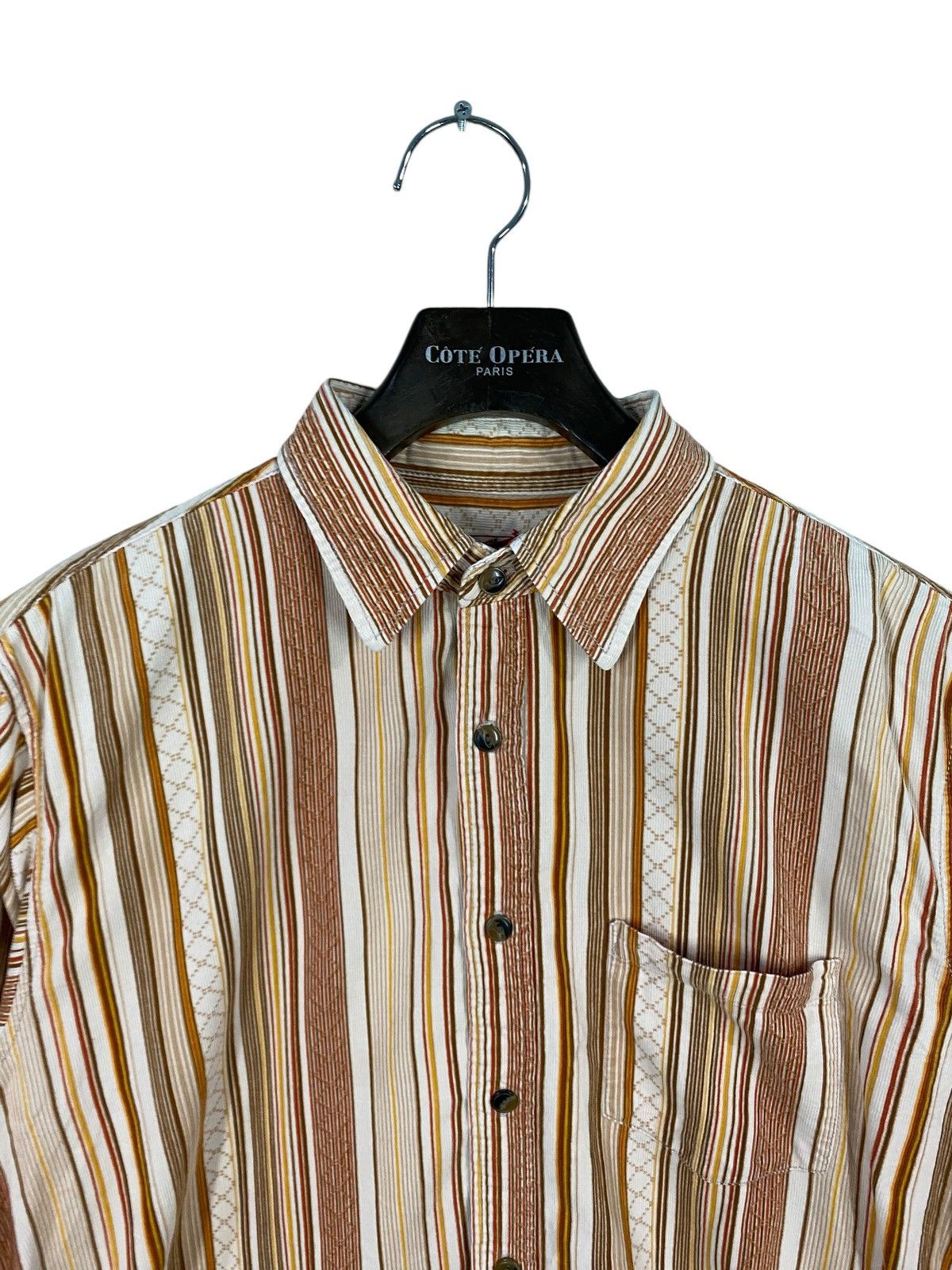 Japanese Brand Japanase brand never seen thing striped shirt button ups Size US XL / EU 56 / 4 - 4 Thumbnail