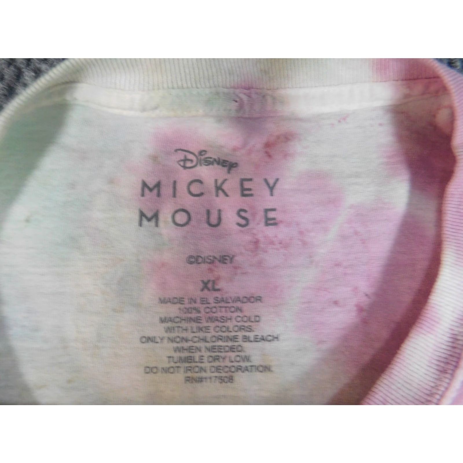 Disney Mickey Mouse Disney Shirt XL Blue Tie-Dye Long Sleeve Crew Neck Womens Regular T-Shirt Casual Size XL / US 12-14 / IT 48-50 - 4 Thumbnail