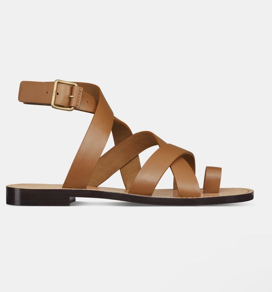 Dior Dior DIORIVIERA DIOR Sun TOE-Ring Sandal Camel Calfskin Size US 9 / IT 39 - 1 Thumbnail