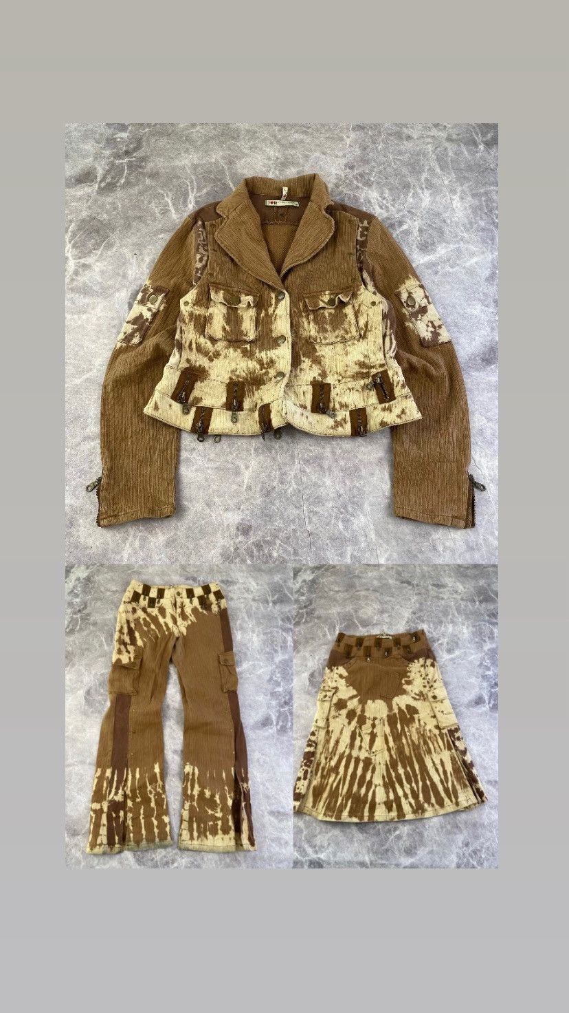 Japanese Brand Vintage multi zip suit DG style Jacket Pants and Skirt Sz: L Size L / US 10 / IT 46 - 1 Thumbnail