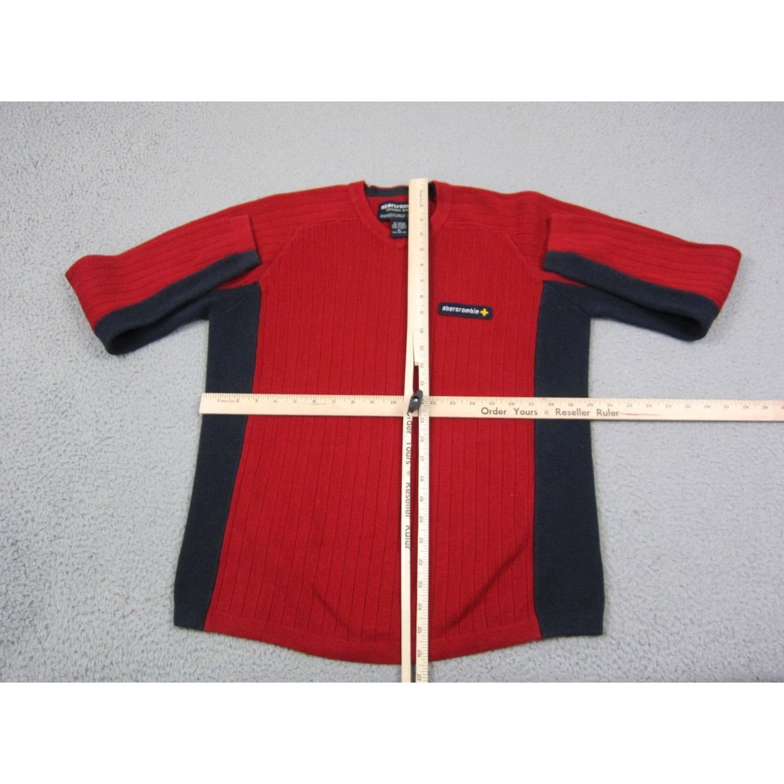 Abercrombie & Fitch VINTAGE Abercrombie Sweater Womens XL Red Ribbed V-Neck Y2k 80s 90s Classic Size XL / US 12-14 / IT 48-50 - 6 Thumbnail