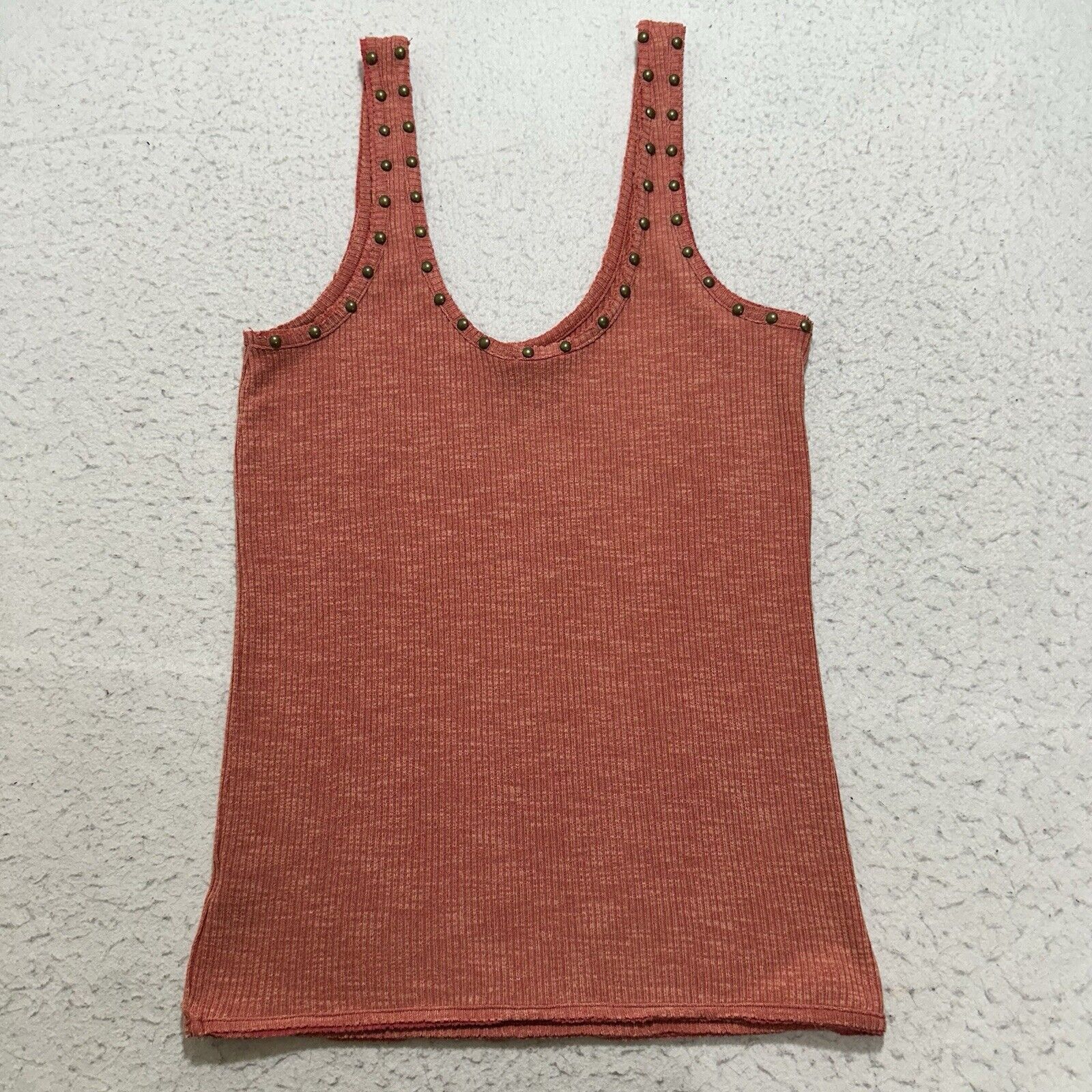 Other POL Medium Ribbed Tank Top Sleeveless Brass Buttons Pink Size M / US 6-8 / IT 42-44 - 10 Thumbnail