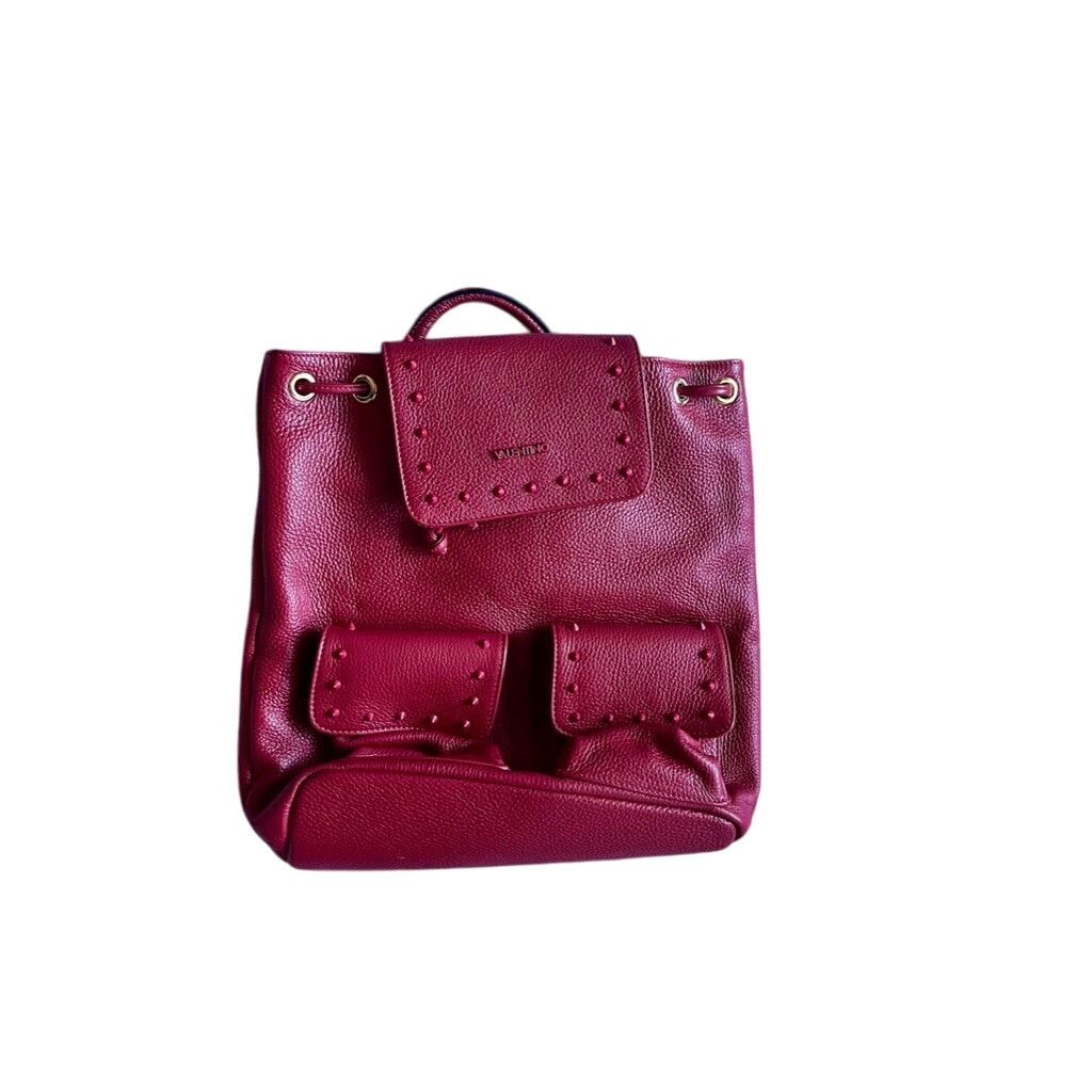 Mario Valentino Mario Valentino Red Leather Studded Backpack spa Size ONE SIZE - 1 Thumbnail