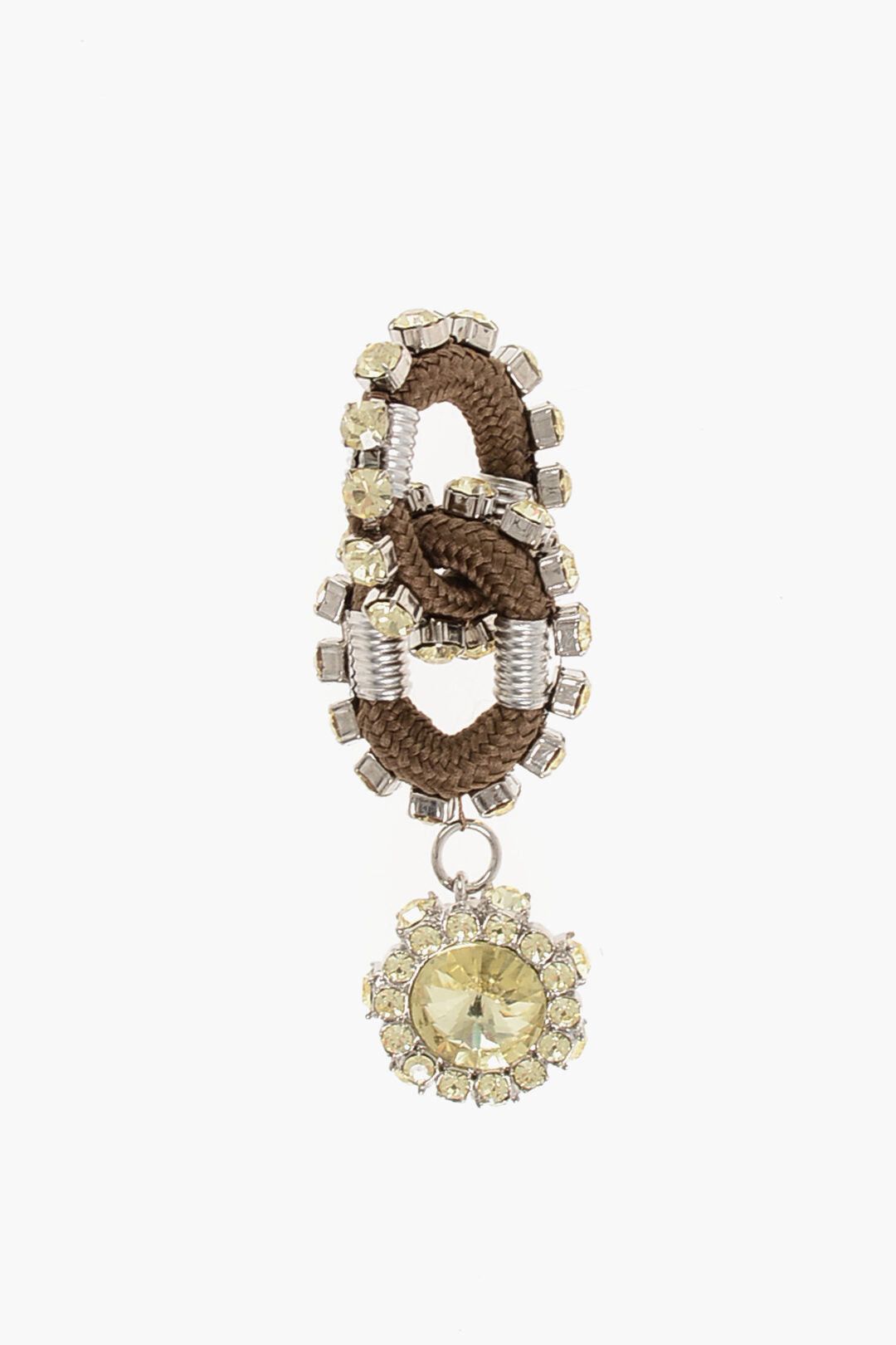 Dsquared2 Maxi Single Clip-On Fabric Earring with Jewels Size ONE SIZE - 1 Thumbnail