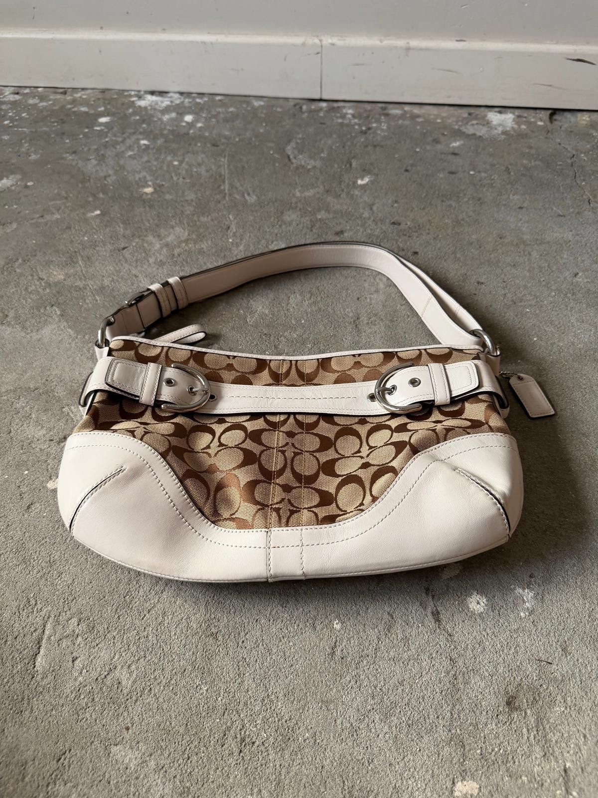 Coach Coach 2Way Signature Sufflette Shoulder Bag Beige/White Size ONE SIZE - 9 Thumbnail