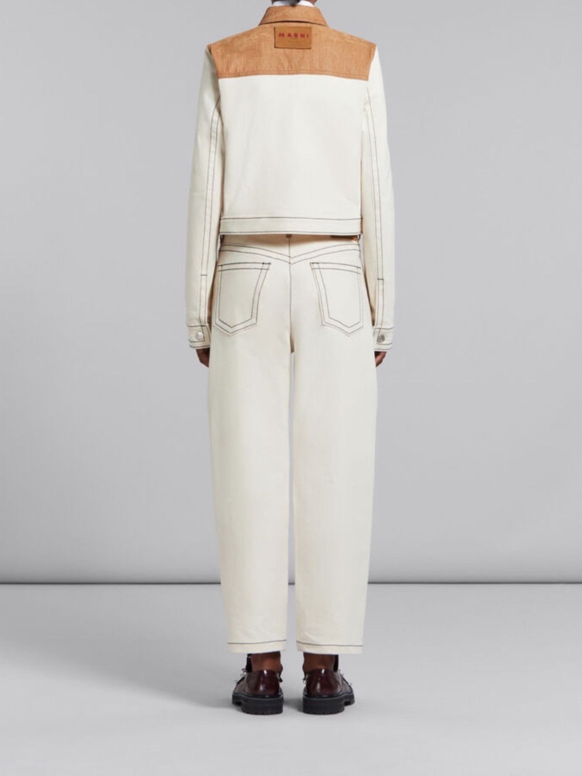 Marni o1w1db10125 Organic Denim Trucker Jacket in Ecru Size XL / US 12-14 / IT 48-50 - 3 Thumbnail