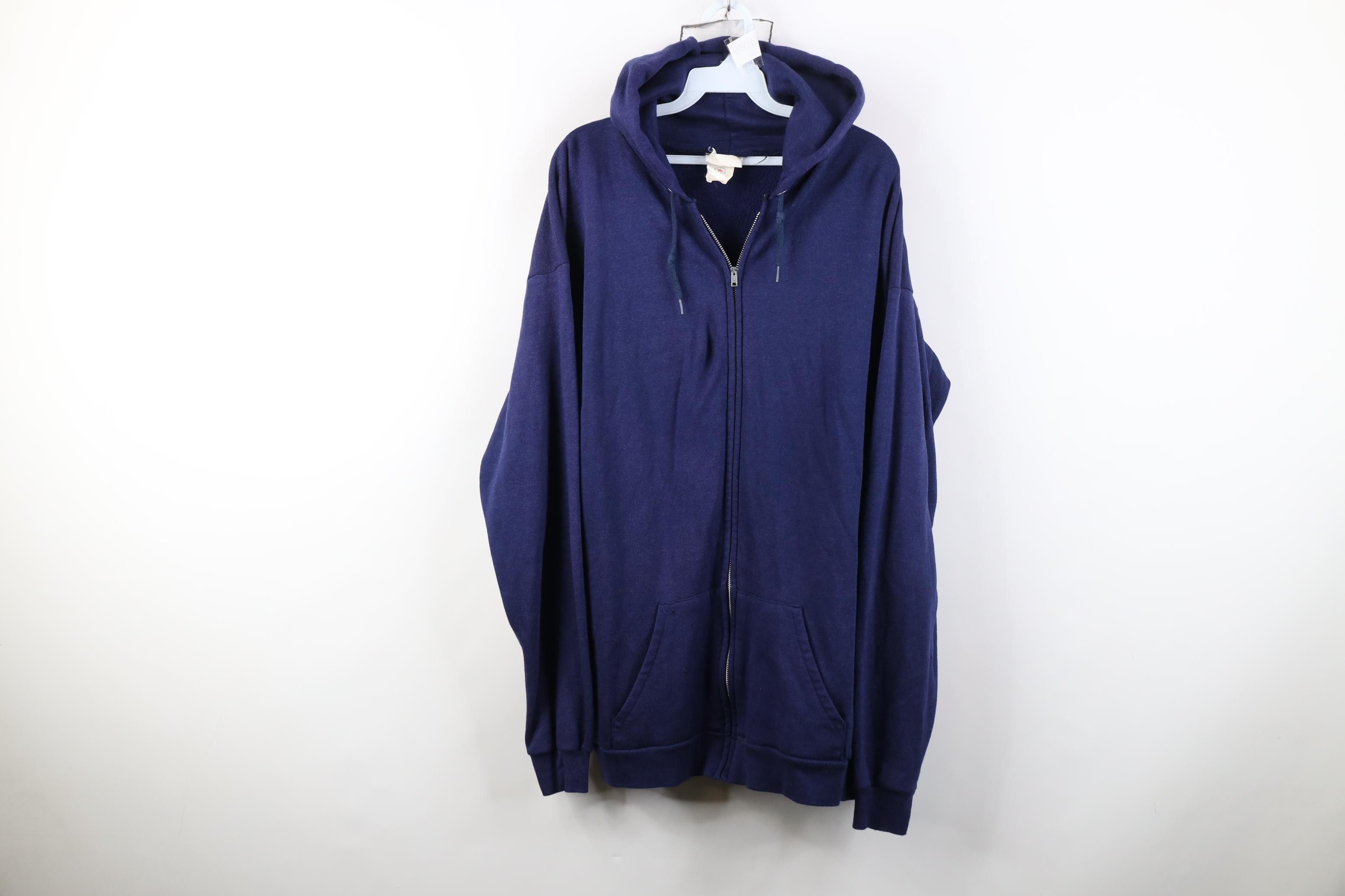 Vintage Vintage 70s 80s Streetwear Full Zip Hoodie Sweatshirt USA Size US XL / EU 56 / 4 - 1 Thumbnail