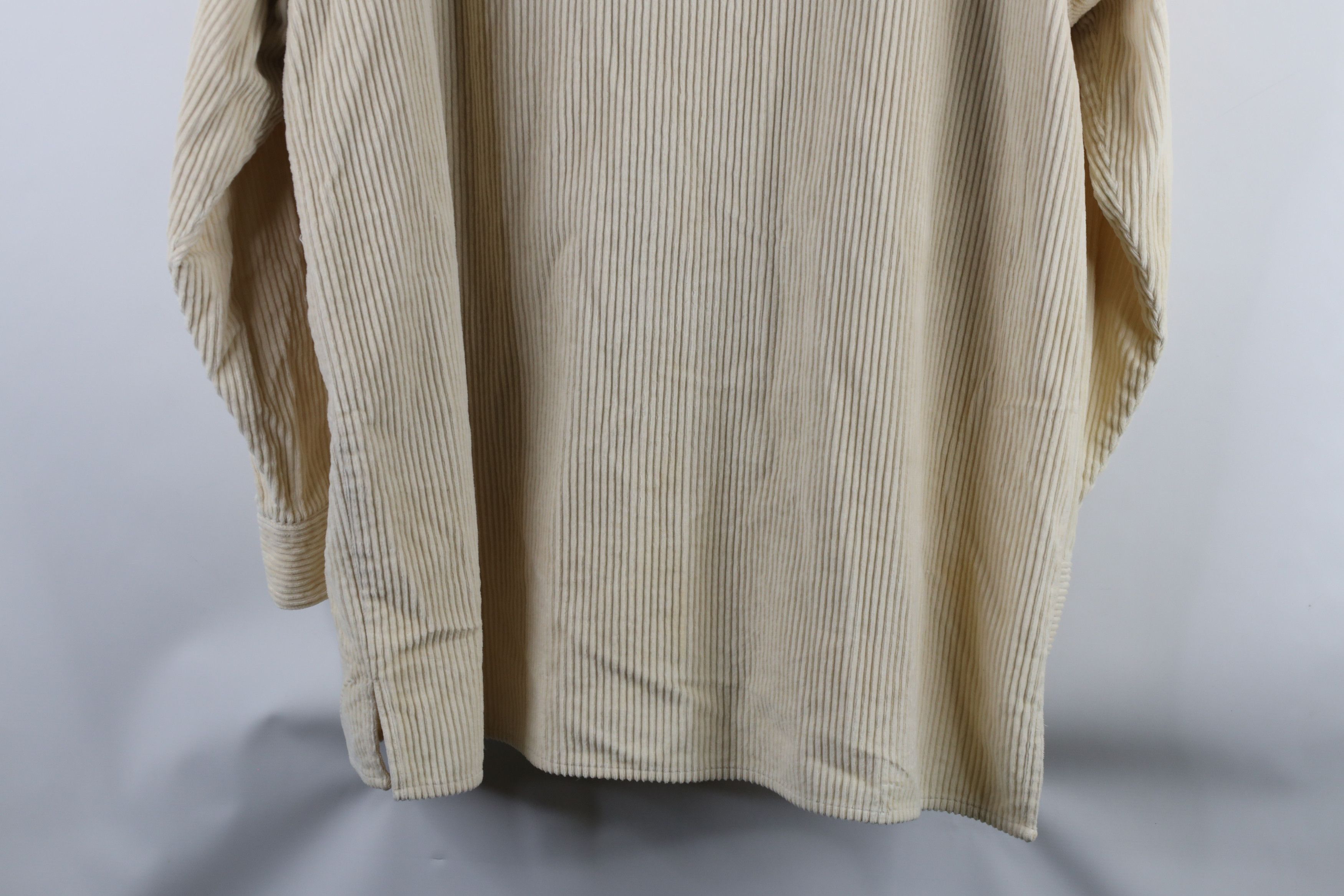 Vintage Vintage 90s Streetwear Full Zip Corduroy Shirt Jacket Beige Size US XL / EU 56 / 4 - 15 Thumbnail