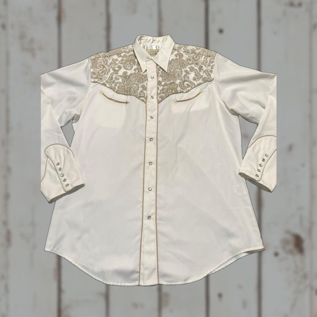 Roper VINTAGE Roper Denver Mens Western Shirt Embroidered Long Sleeve Pearl Snap Cowboy XL Size US XL / EU 56 / 4 - 1 Thumbnail