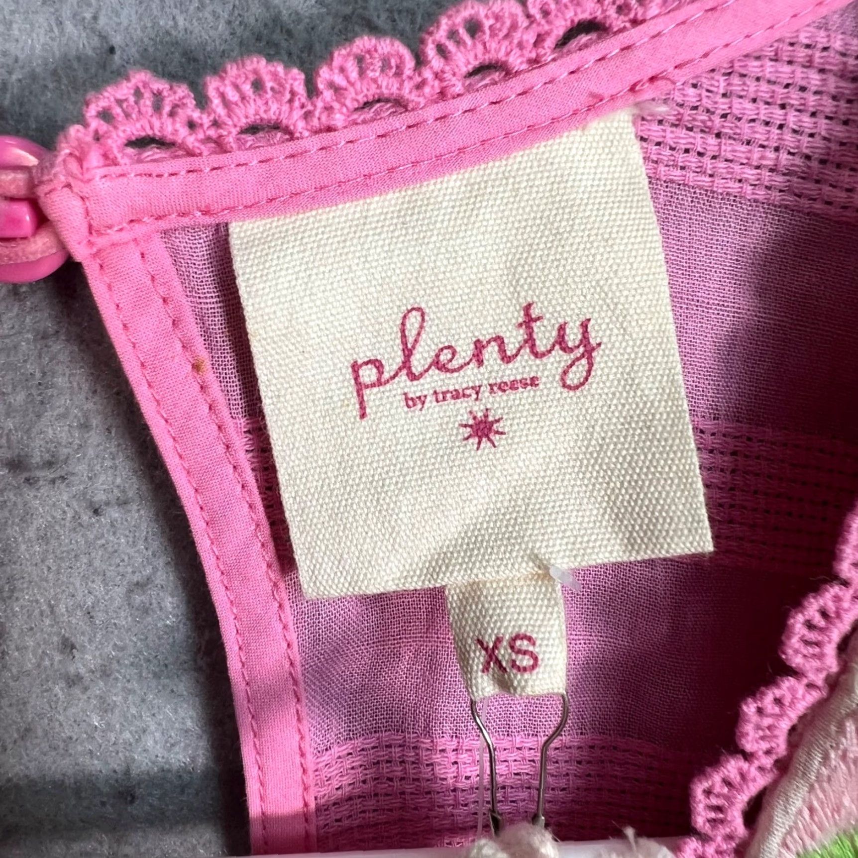 Pinko Plenty by Tracy Reese Womens XS Pink Embroidered Ruffle Sleeve Cotton Top Blouse Size XS / US 0-2 / IT 36-38 - 3 Thumbnail