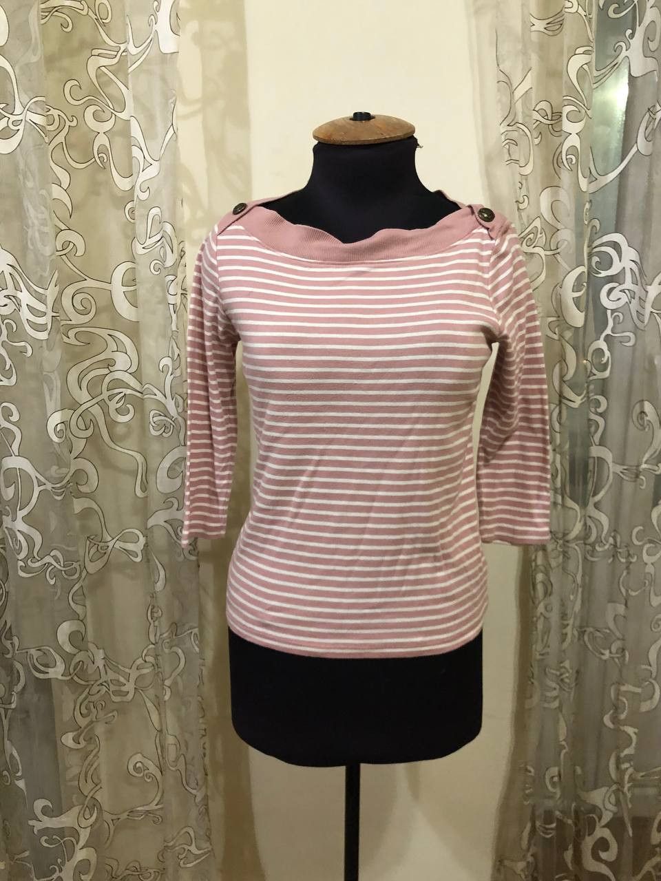 Polo Ralph Lauren Lauren Ralph Lauren Shirt Womens Petite Striped Sleeve Size S / US 4 / IT 40 - 1 Thumbnail