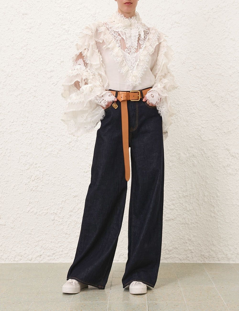 Zimmermann oc11z1025 Crush Straight Jeans in Blue Size 32" / US 10 / IT 46 - 2 Thumbnail