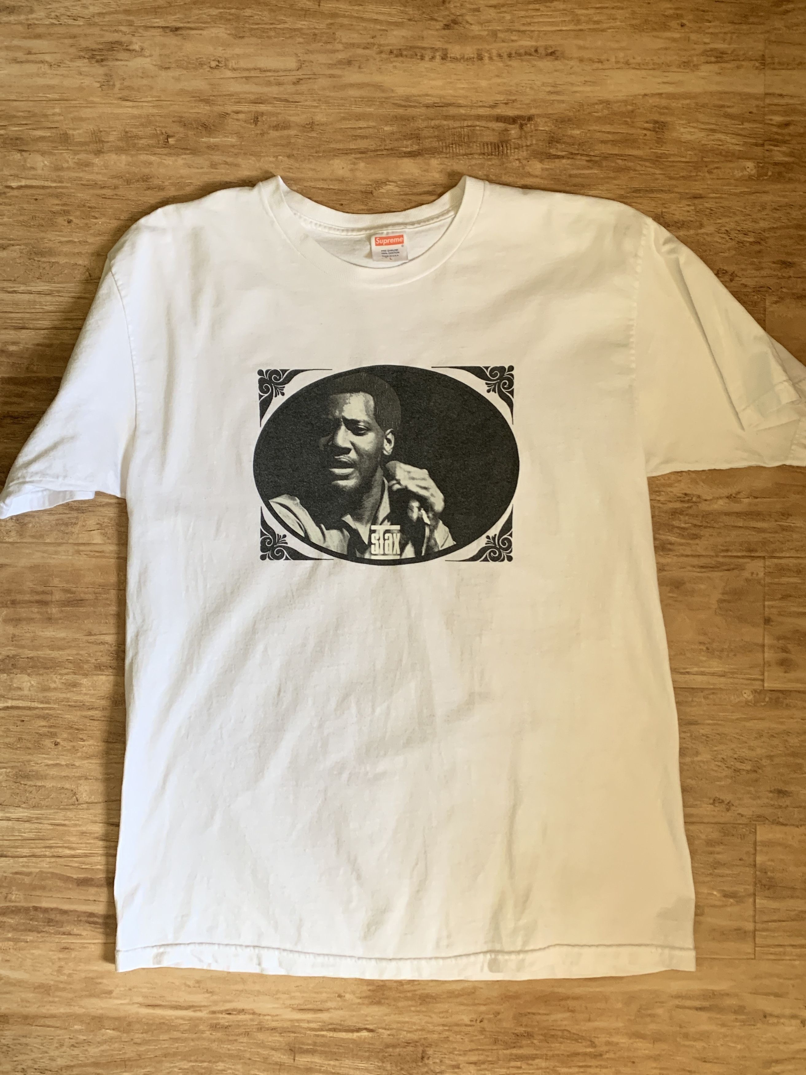 image of Supreme Stax Records Otis Redding Photo Tee in White, Men's (Size Large)