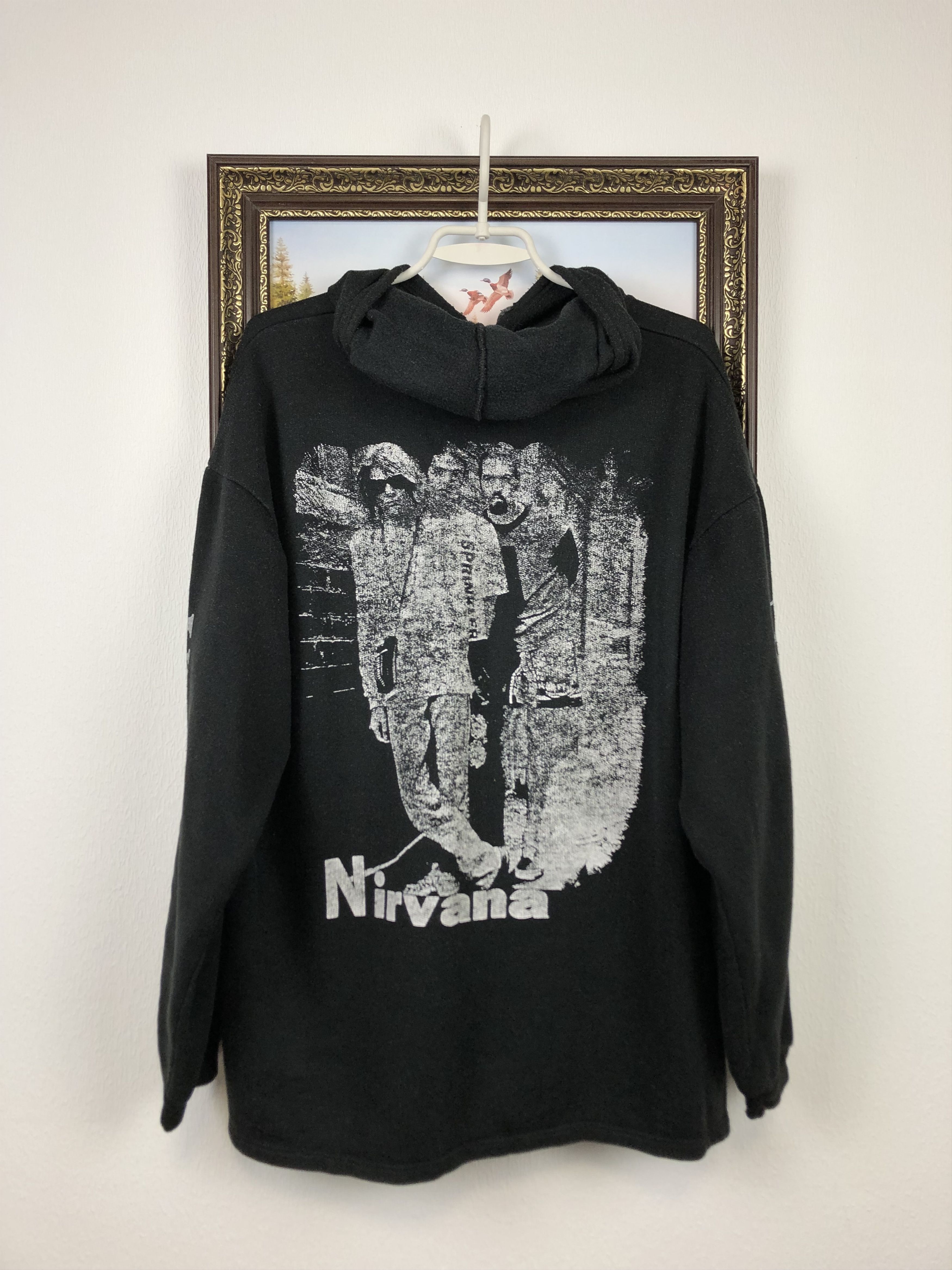 Band Tees × Vintage Vintage 90's Nirvana Kurt Cobain Hoodie Rare Band Hype Size US L / EU 52-54 / 3 - 6 Thumbnail