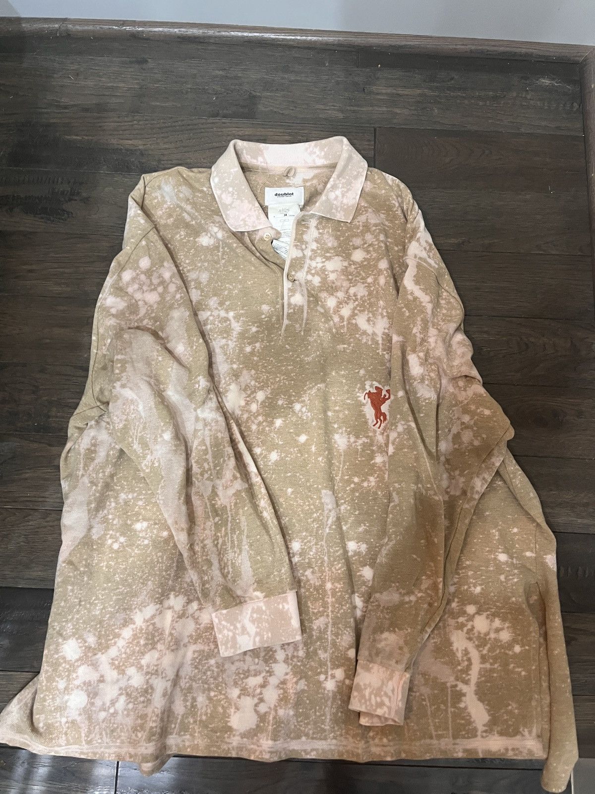 image of Doublet Ss22 Long Sleeve Polo 22/84 in Beige, Men's (Size XL)