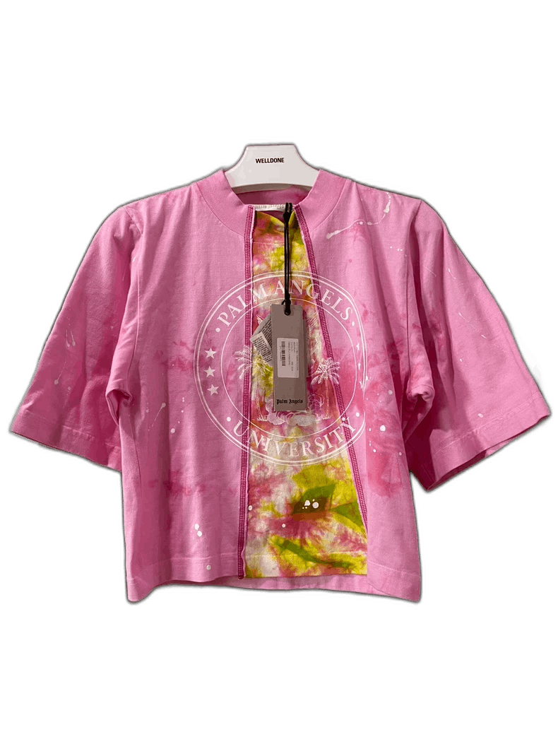 Palm Angels Short Sleeve Cropped Shirt-yf