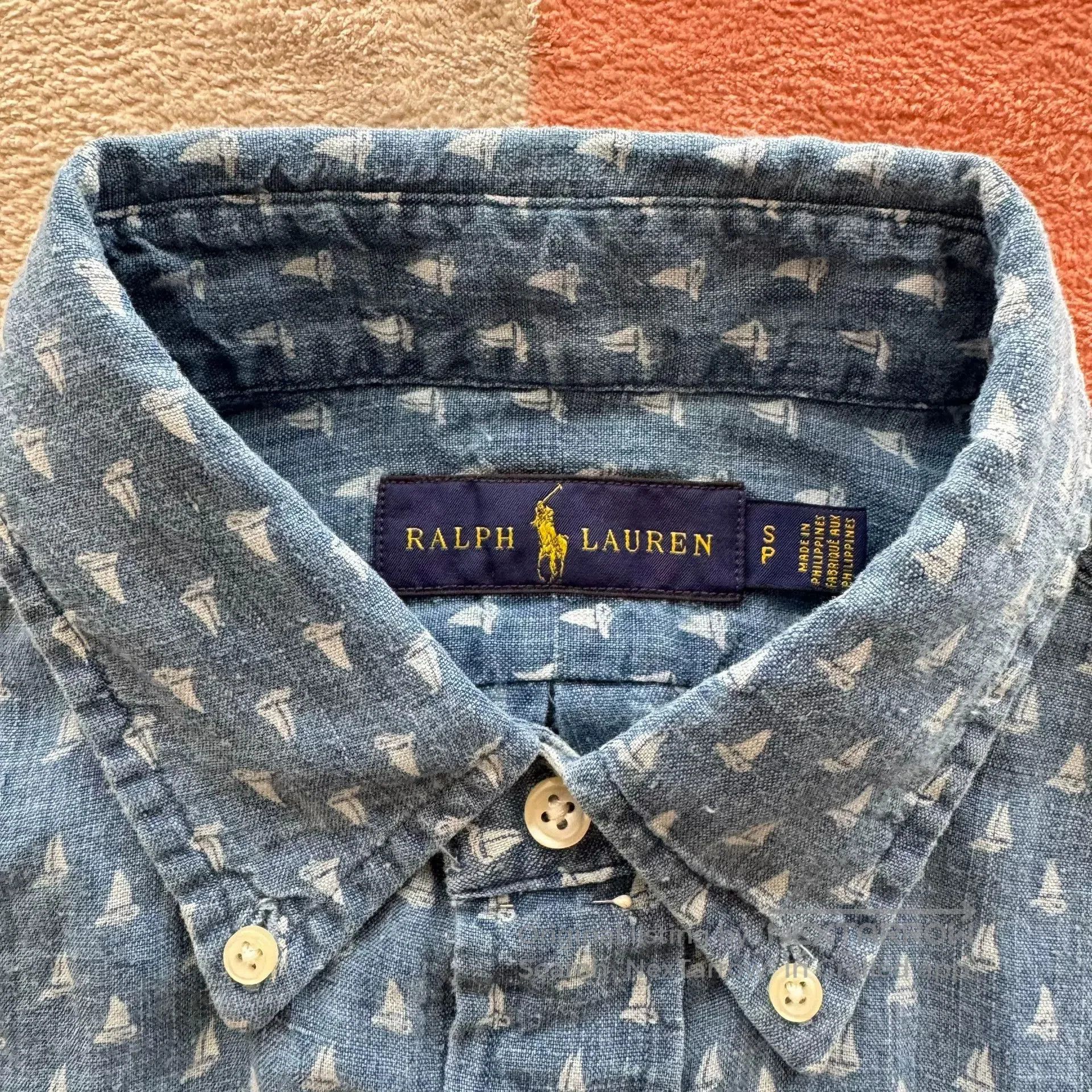 Polo Ralph Lauren Ralph Lauren Linen Blue Dyed Shirt. Size US S / EU 44-46 / 1 - 3 Thumbnail