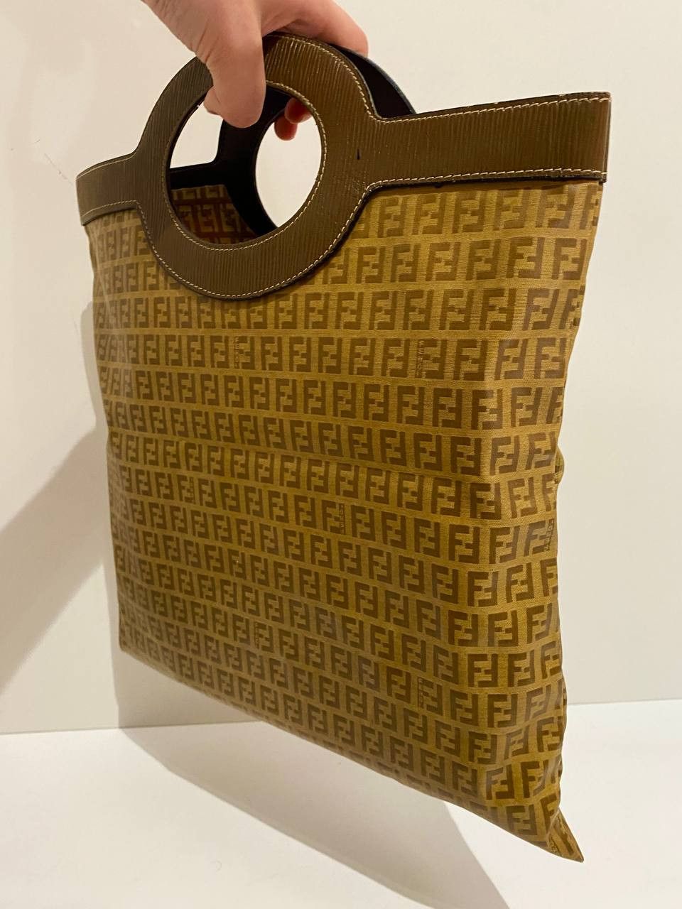Fendi Fendi Zucchino FF Monogram Runaway Shopping Tote Hand Bag Size ONE SIZE - 4 Thumbnail