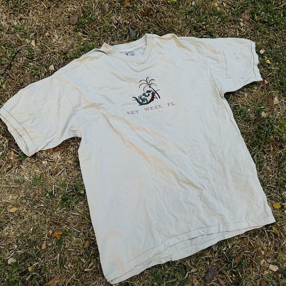 image of Avant Garde x Made In USA 90's Vintage Embroidery Single Stitch Tee in Earth, Men's (Size Large)