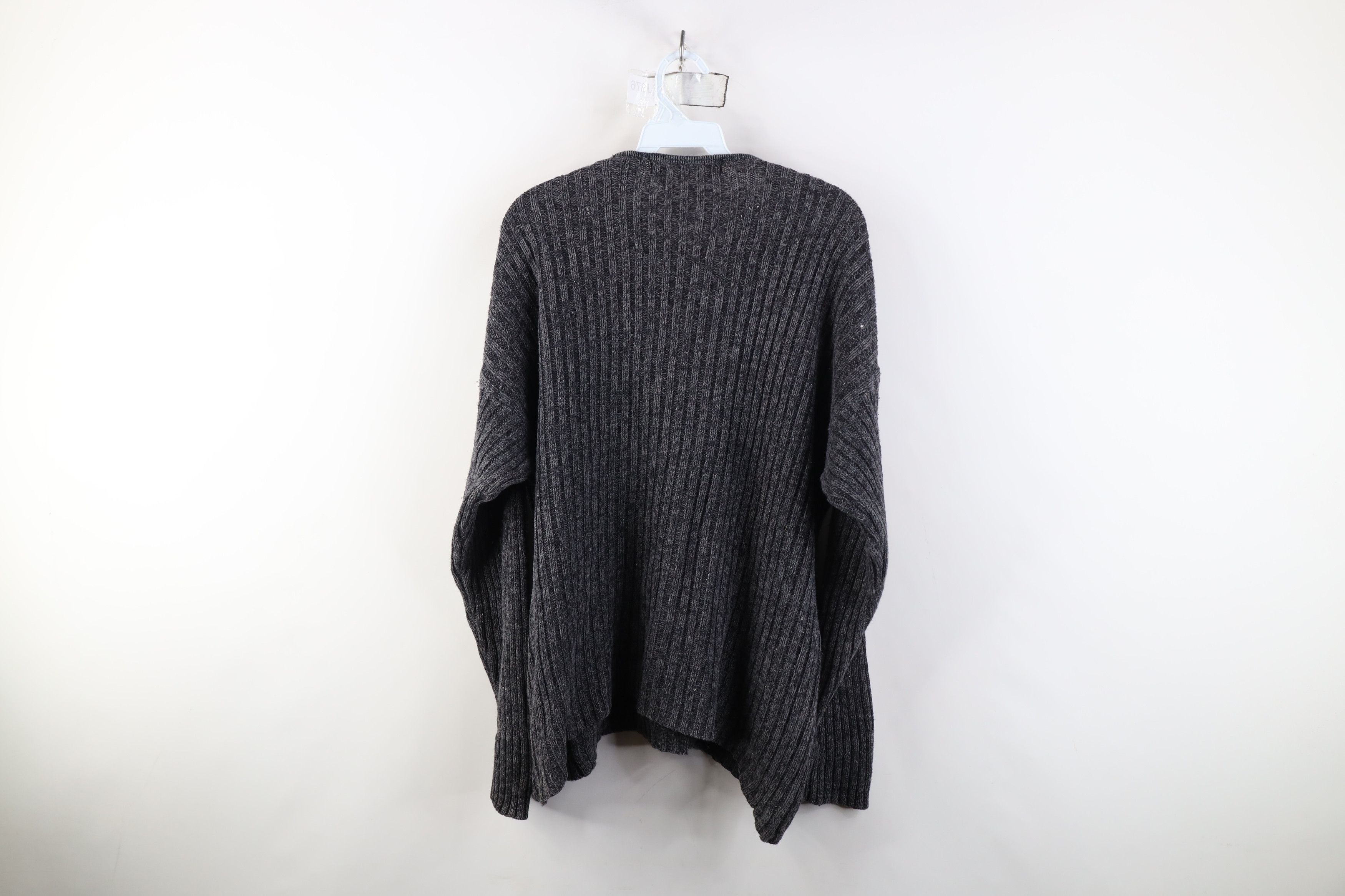 Vintage Vintage 90s Streetwear Ribbed Knit Henley Sweater Gray Size US XL / EU 56 / 4 - 11 Thumbnail