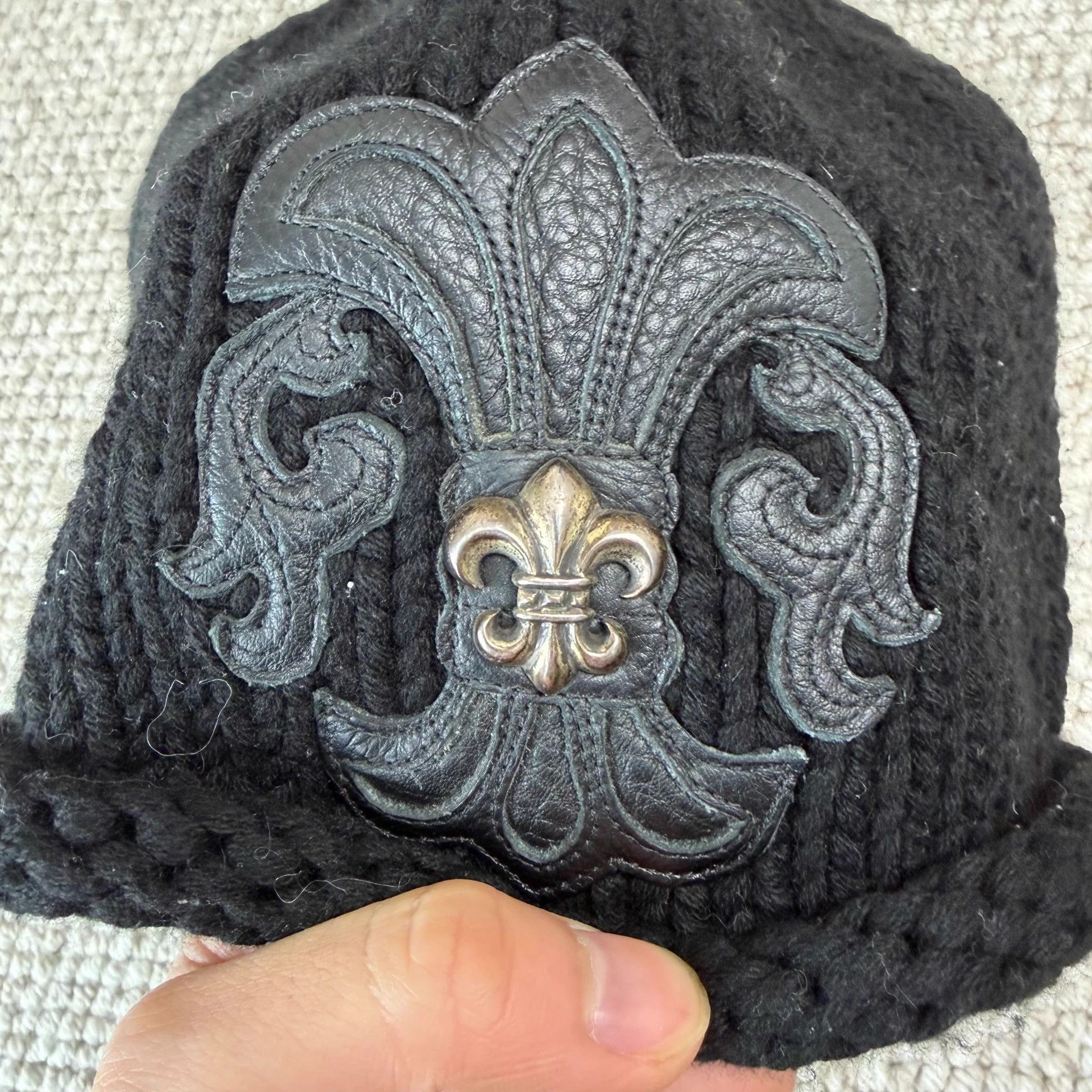 Chrome Hearts Chrome Hearts Silver Scout Flower Patch Blk Beanie Size ONE SIZE - 4 Thumbnail