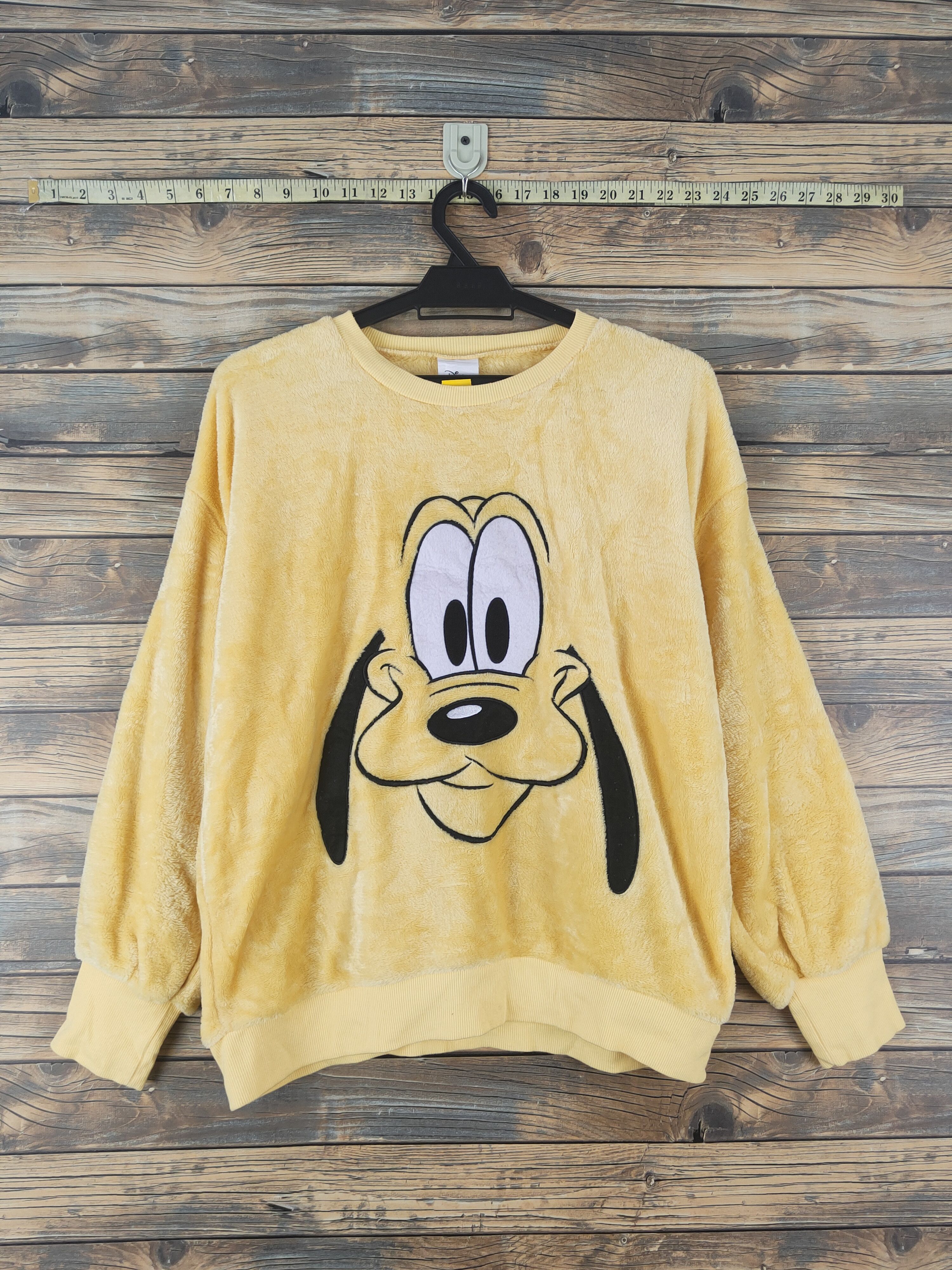 Disney DL Disney Mickey Mouse Yellow Pluto Fleece Sweatshirts #1803 Size M / US 6-8 / IT 42-44 - 1 Thumbnail