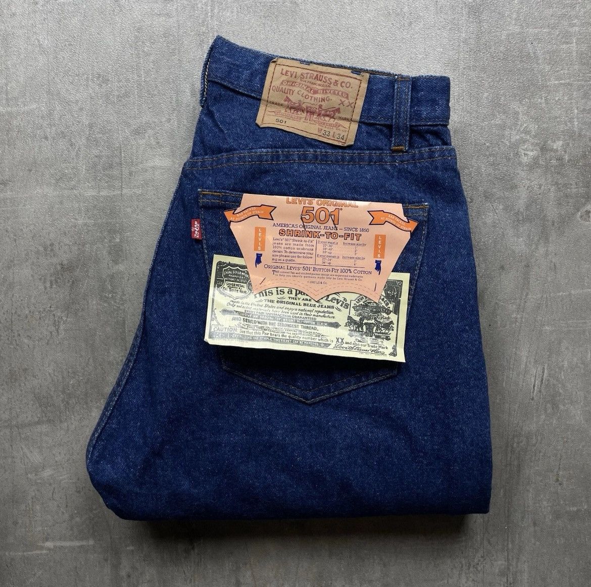 Levi's Levis 501 Made in USA new 1987 33x34 Shrink to fit. Size US 33 - 1 Thumbnail