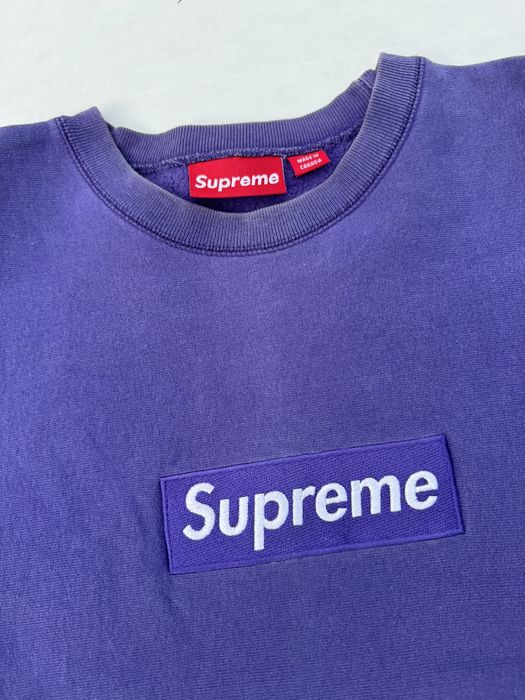 Supreme purple store box logo crewneck