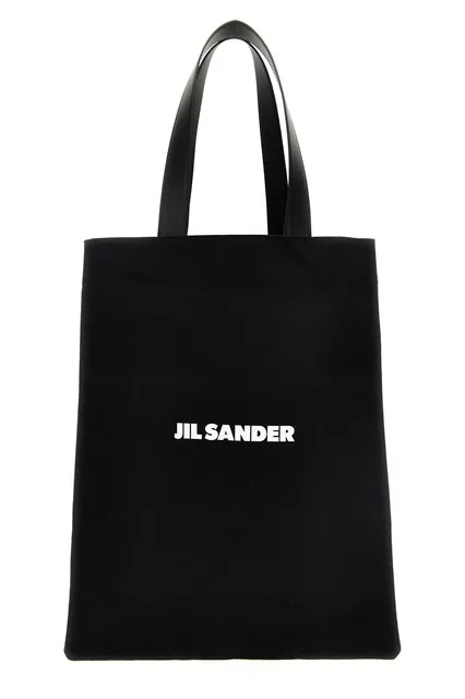 JIL SANDER Black Canvas Tote Bag New & Authentic