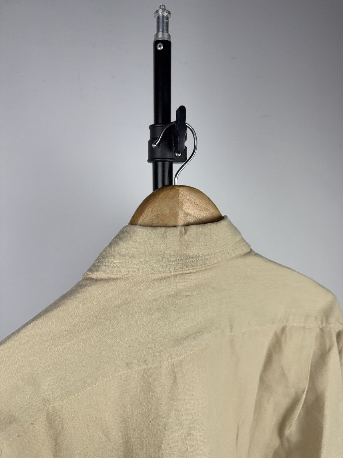 Marlboro Classics 90s Marlboro Classics Beige Linen Work Shirt Vintage L Size US L / EU 52-54 / 3 - 15 Thumbnail