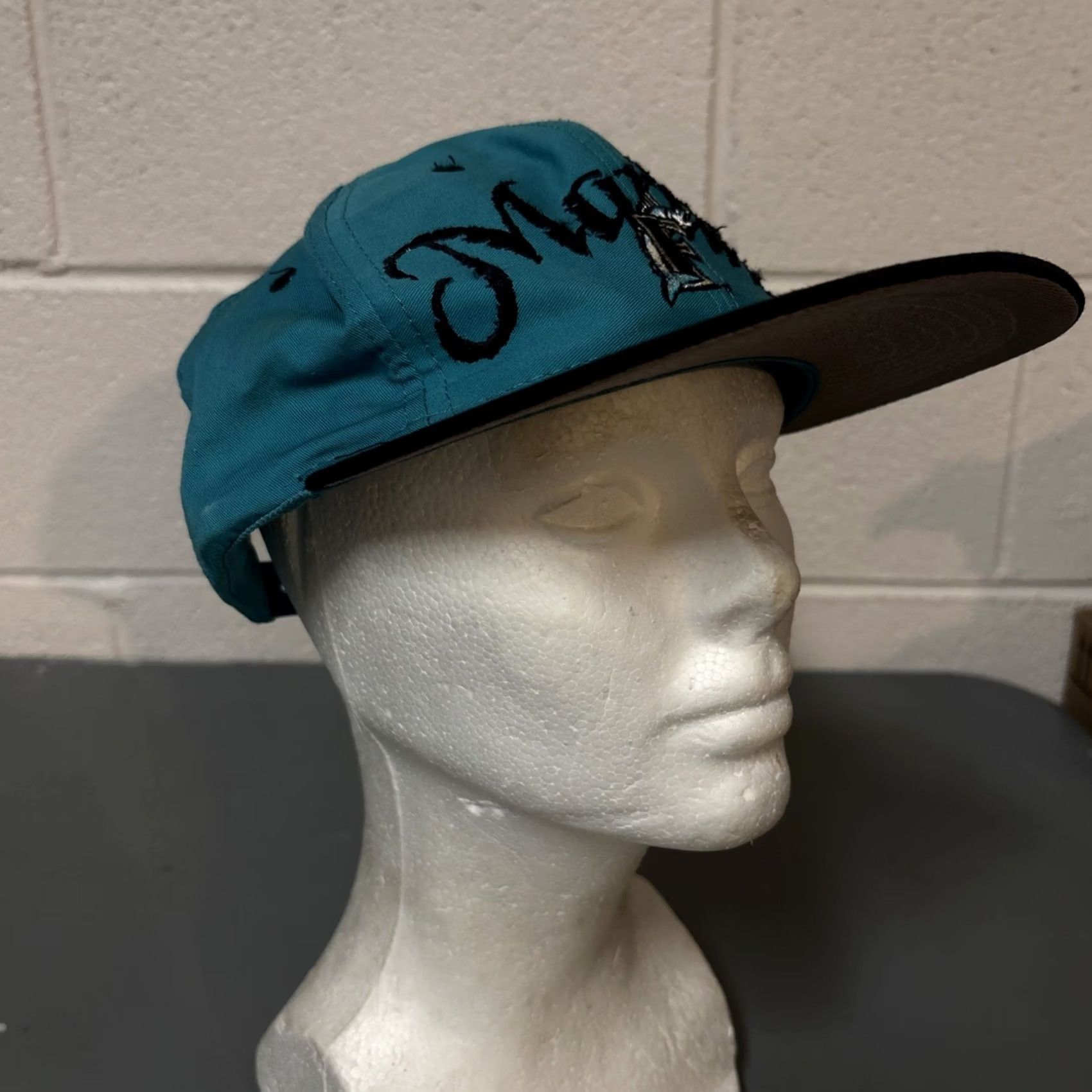 Vintage VINTAGE Signatures Sportswear Florida Marlins Blue Snap Back Hat Cap OSFA Arch logo Mens Size ONE SIZE - 2 Thumbnail