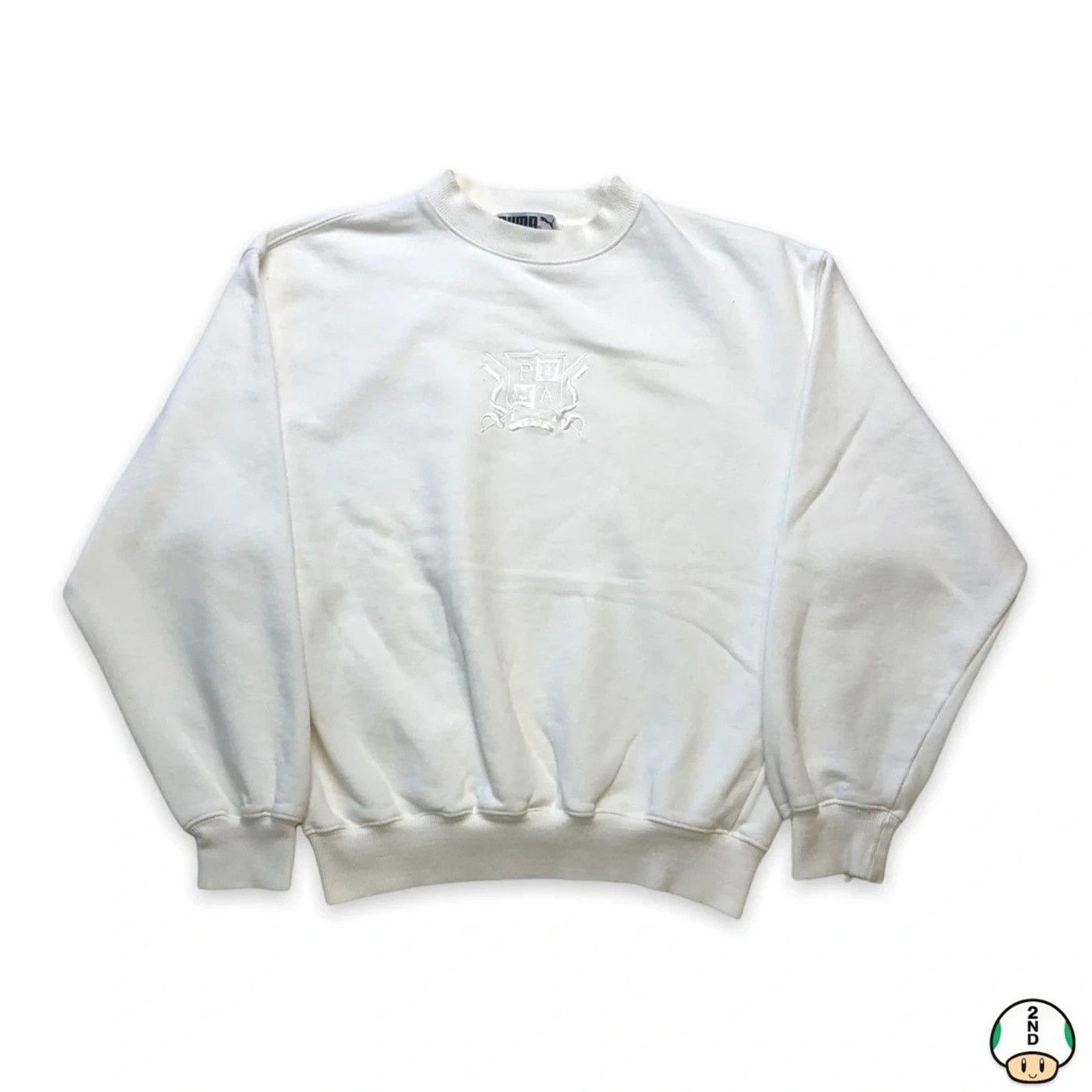 Puma × Vintage Vintage Puma Tonal Crest Sweatshirt Sportswear 90s Pullover Size US XS / EU 42 / 0 - 1 Thumbnail