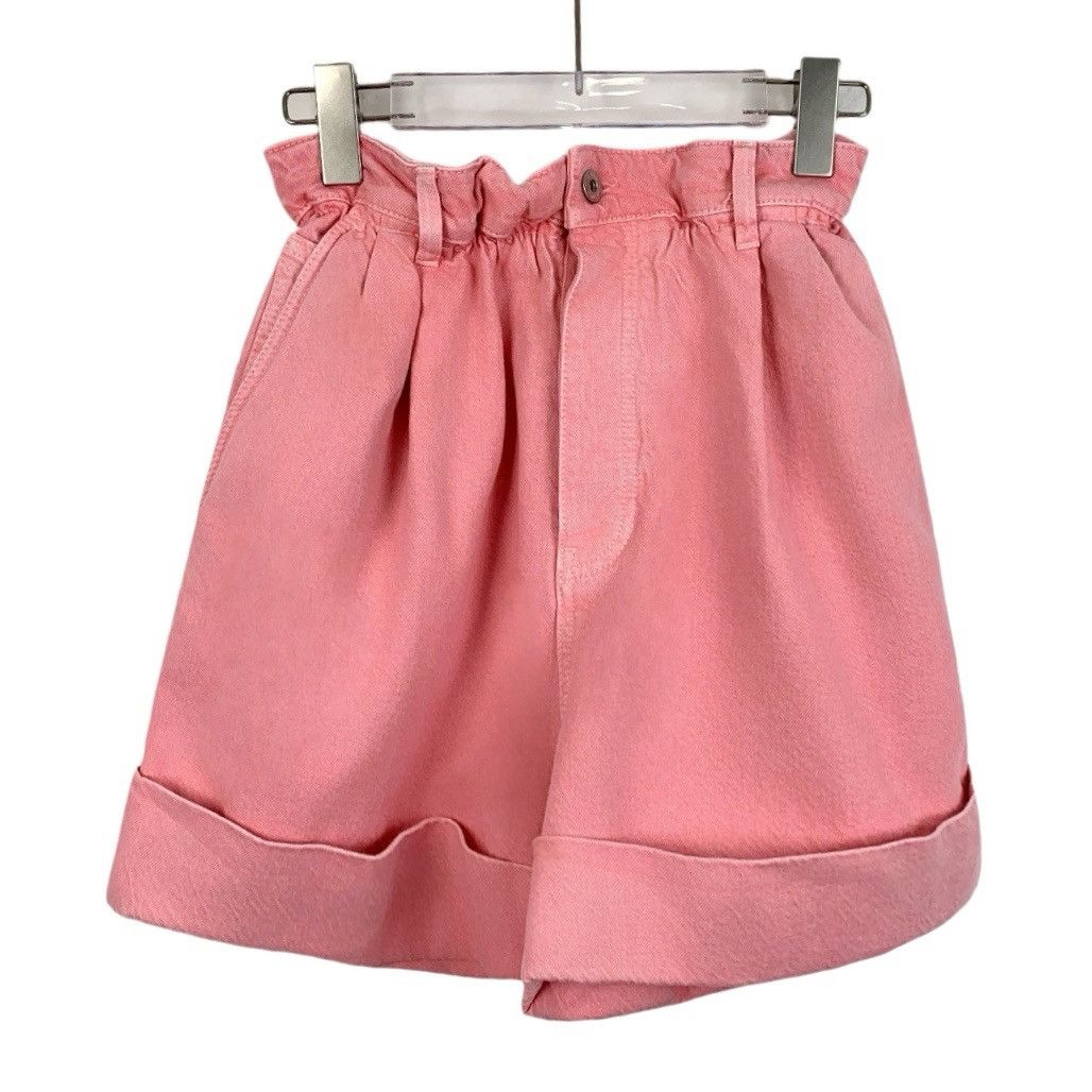 Miu Miu MiuMiu Pink Logo Printed Cotton Casual Shorts K26WX Size 26" / US 2 / IT 38 - 1 Thumbnail