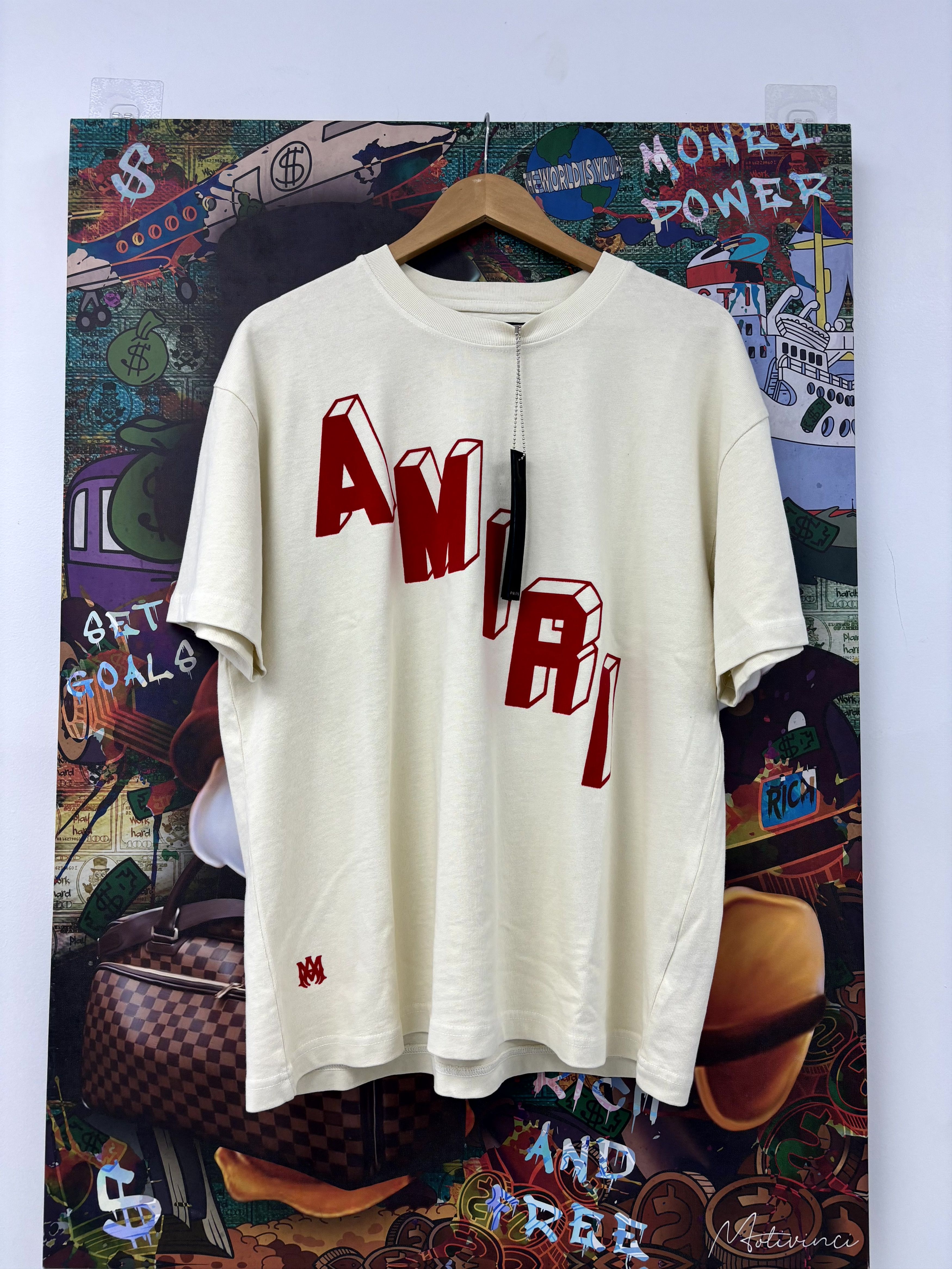 Amiri Amiri Heavy Weight Hockey Cream & Red Tee Size US M / EU 48-50 / 2 - 1 Preview