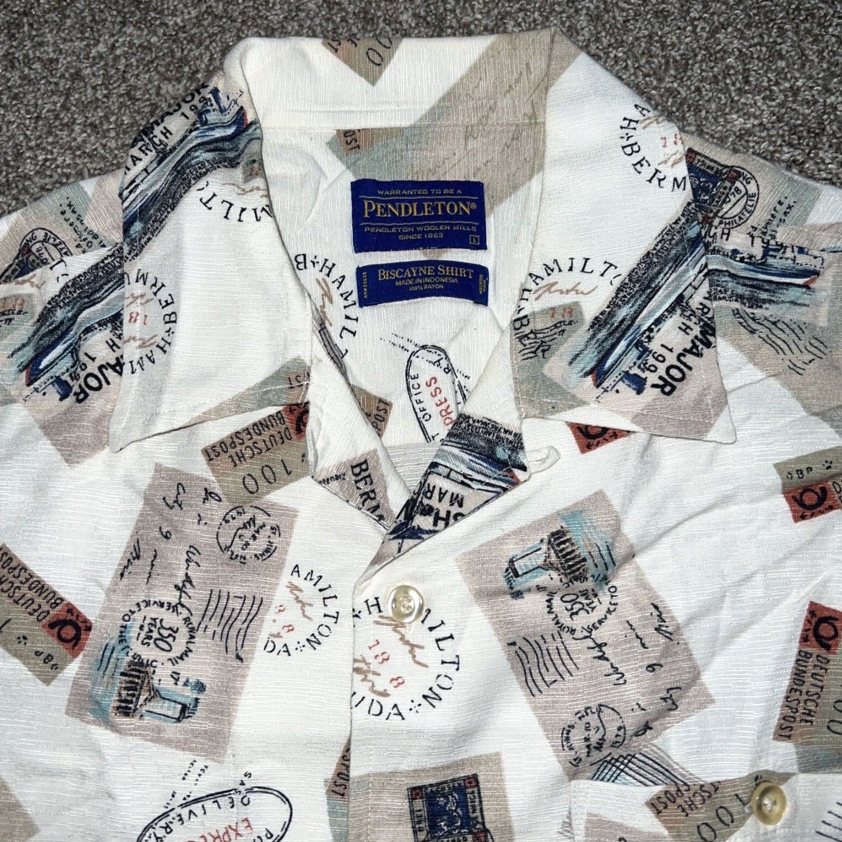 Pendleton VINTAGE Pendleton Men’s Short Sleeve Button-Down Shirt Biscayne Beige Size L Casual Size US L / EU 52-54 / 3 - 2 Thumbnail