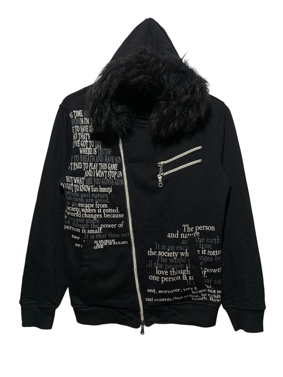 If Six Was Nine The bay garden asymmetric poem fur hoodie LGB style Size US M / EU 48-50 / 2 - 2 Thumbnail