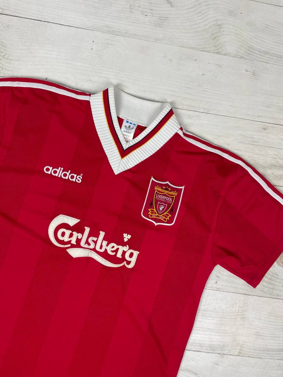 Adidas Vintage Adidas Liverpool 1995 1996 Home Shirt Soccer Jersey Size US XL / EU 56 / 4 - 2 Thumbnail