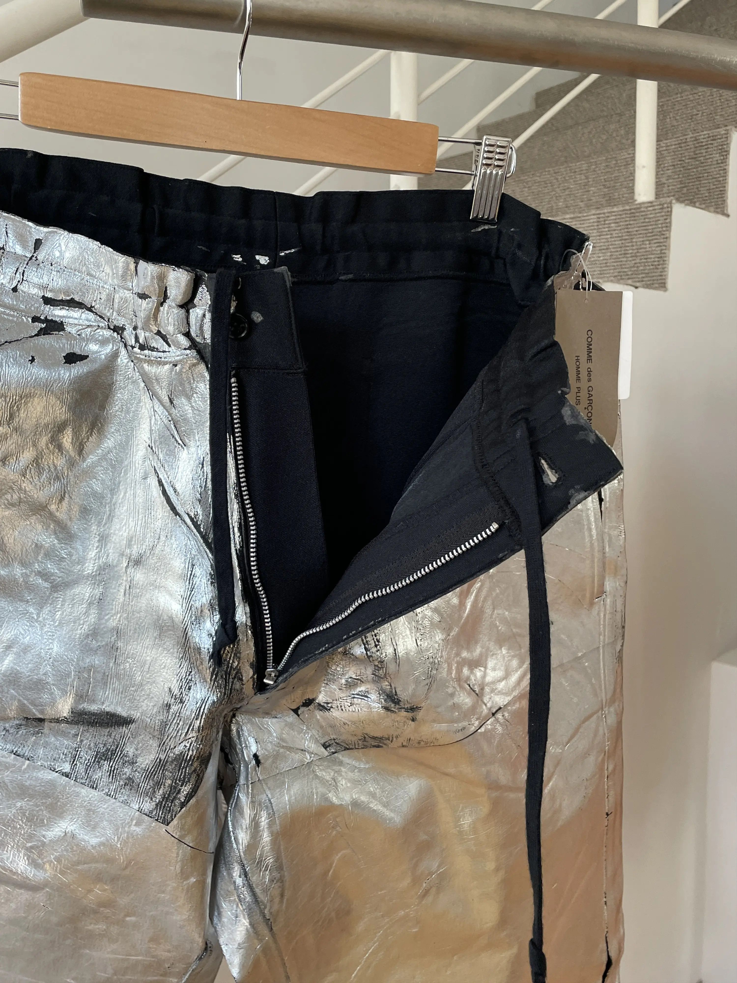 Comme des Garcons COMME DES GARCONS Pants Painted Metallic Silver Grunge A7471 Size US 32 / EU 48 - 5 Thumbnail