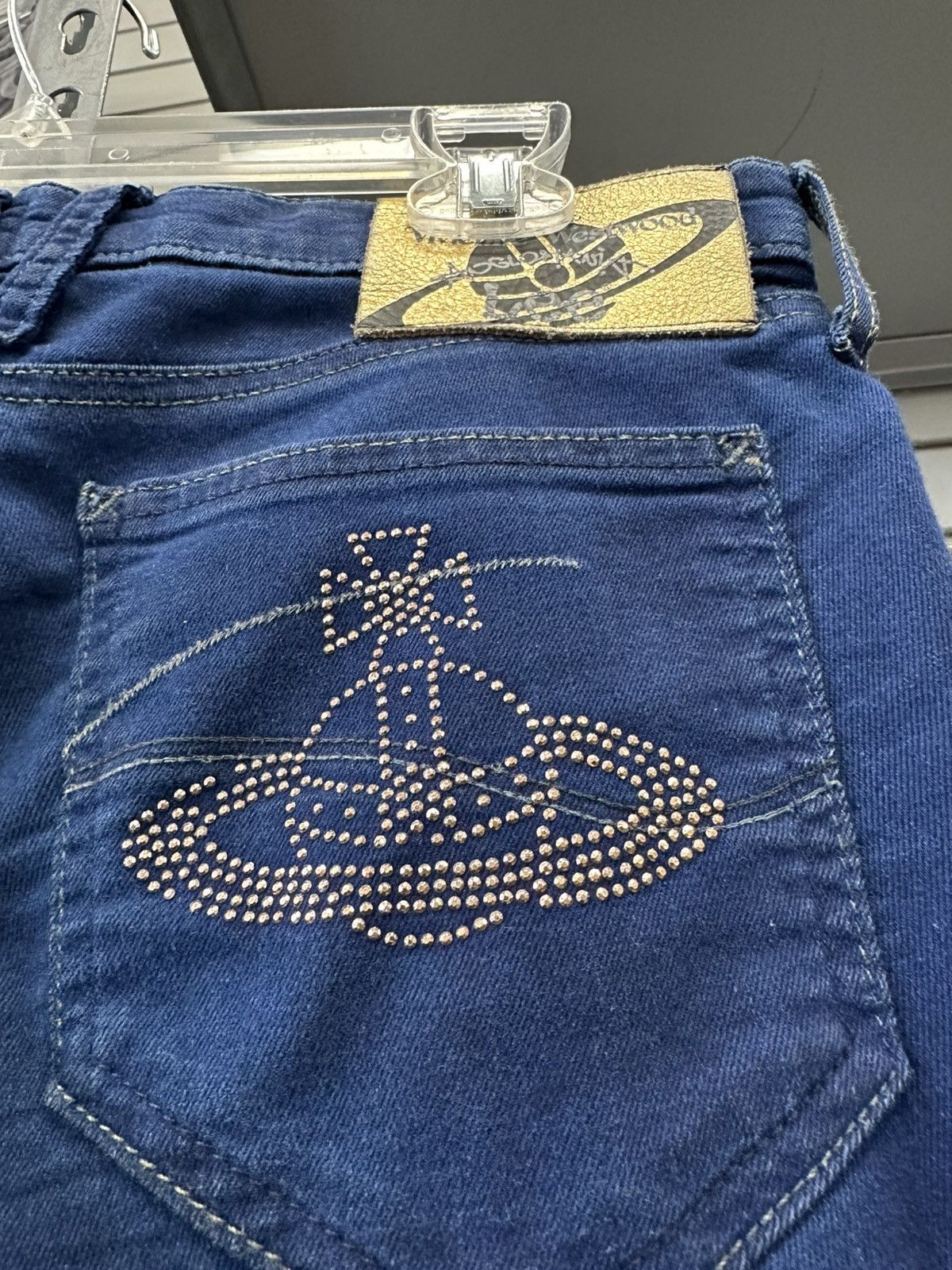 Lee × Vivienne Westwood VIVIENNE WESTWOOD LEE RHINESTONE ORB DENIM MONROE JEANS Size 30" / US 8 / IT 44 - 7 Thumbnail
