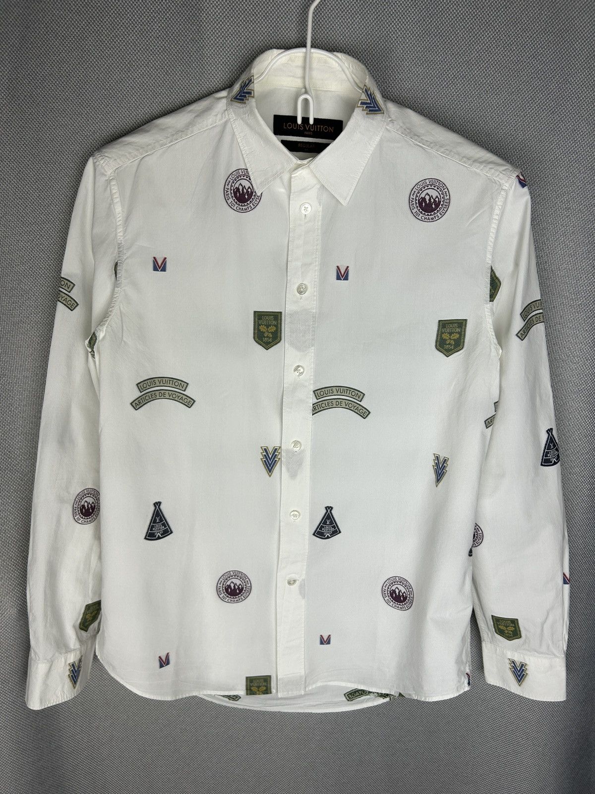 Louis Vuitton Louis Vuitton Embroidered Multi Logo Shirt Button Up Size US S / EU 44-46 / 1 - 6 Thumbnail