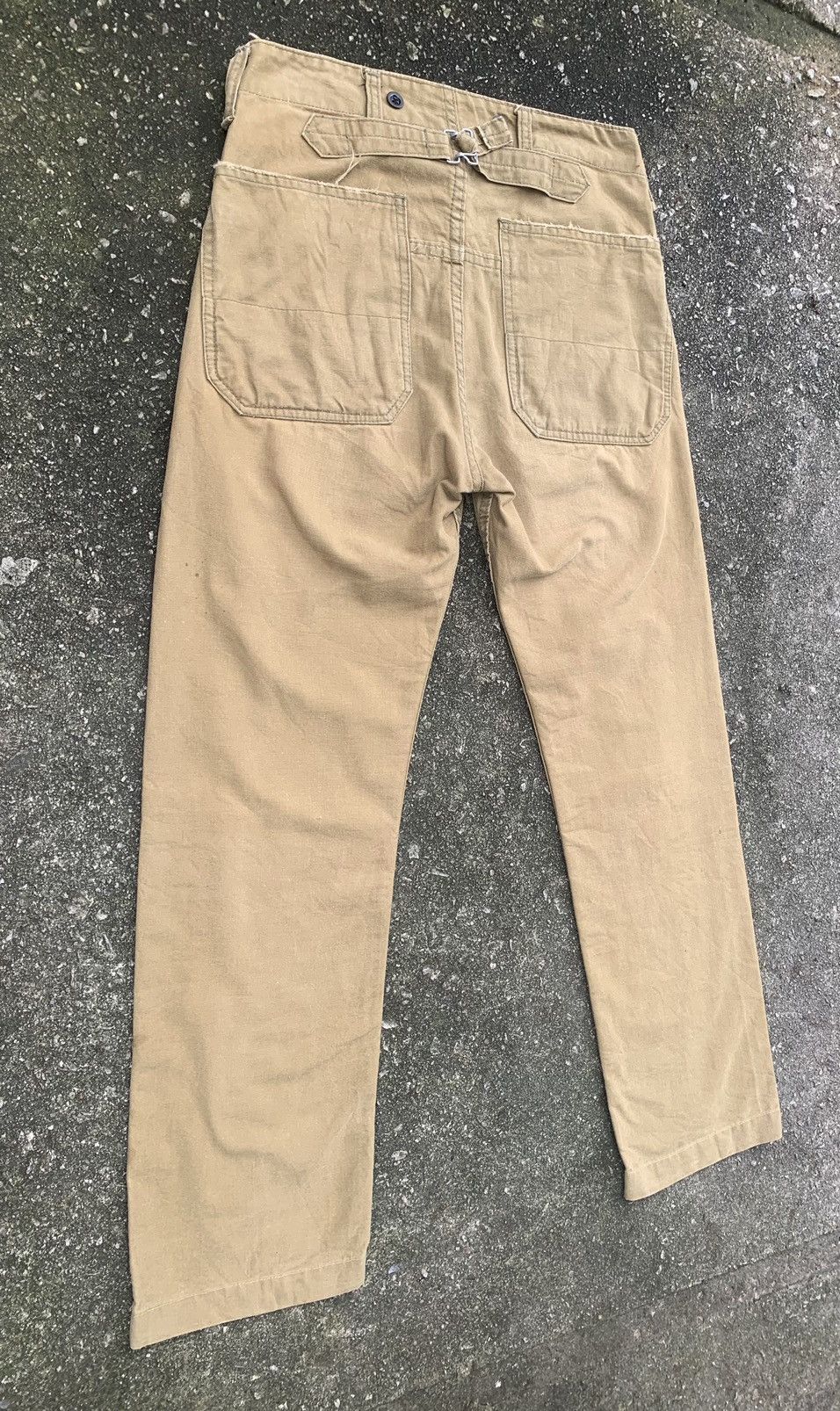 Chimala 🔥Distressed Chimala Fatigue Baker Buckle Back CANVAS Pants Size US 28 / EU 44 - 6 Thumbnail