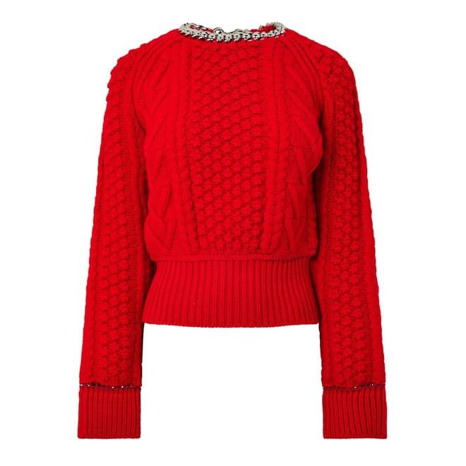 Bottega Veneta Bottega Veneta Chain Knit Regular Fit Sweater in Red Size XS / US 0-2 / IT 36-38 - 1 Thumbnail