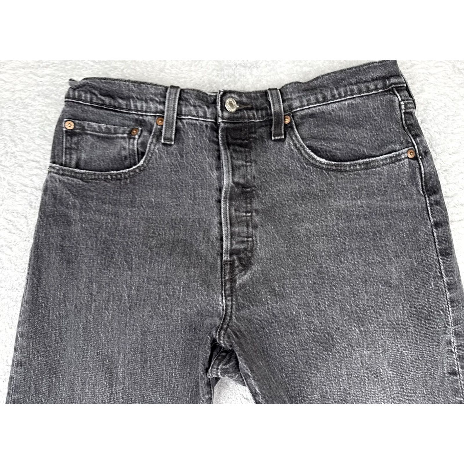 Levi's Levi's 501 Jeans Womens W31 L30 High Rise Slim Tapered Charcoal Gray Denim Stretch 5-Pocket Size 24" / US 00 / IT 34 - 4 Thumbnail