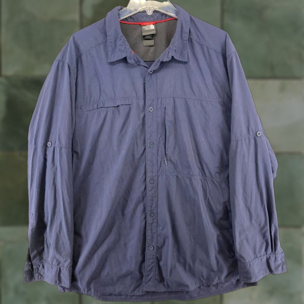 The North Face The North Face Outdoor Button-Up Shirt 2XL Blue Long Sleeve Mens Size US XXL / EU 58 / 5 - 1 Thumbnail