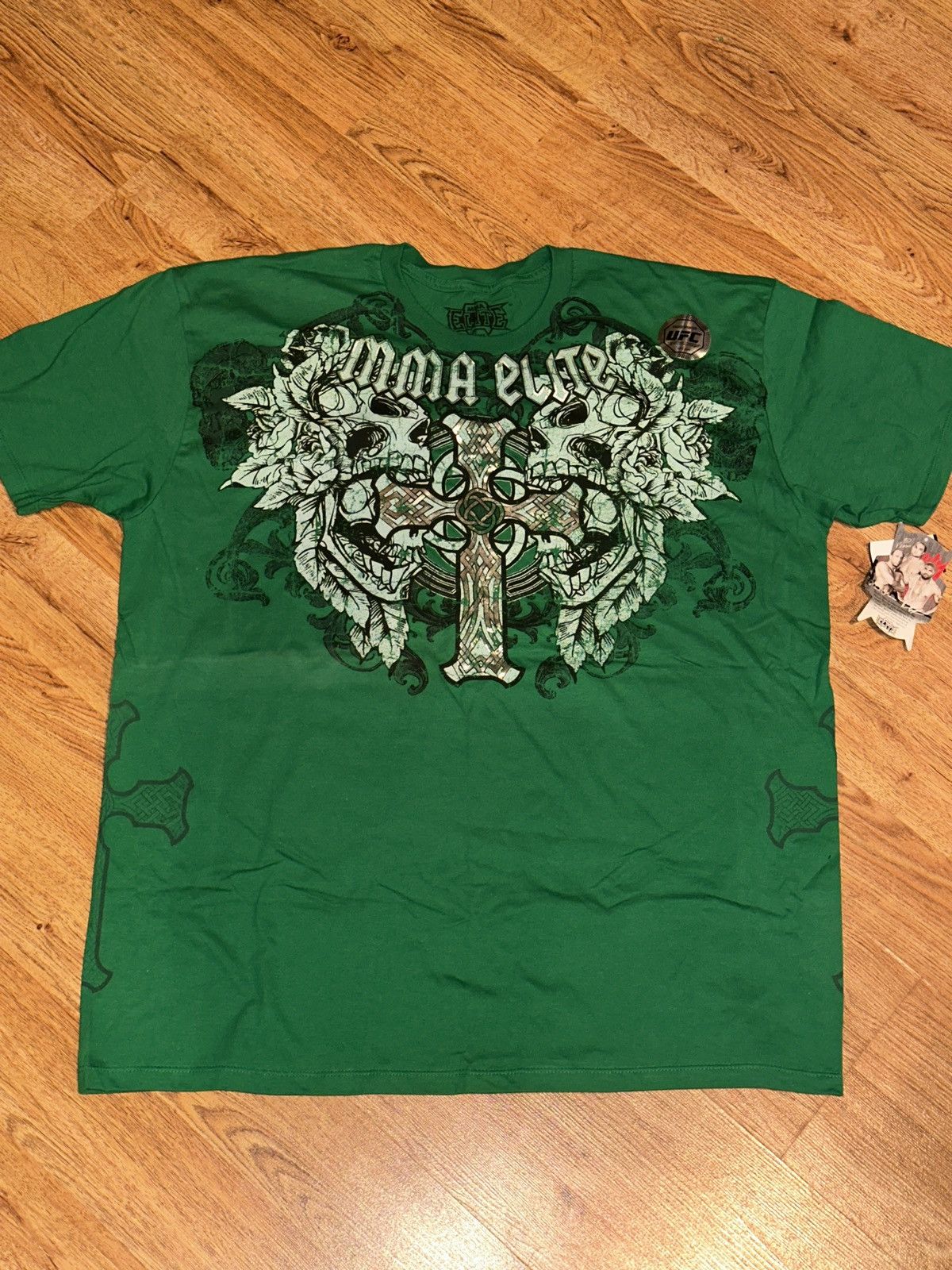Other Y2K MMA Elite T Shirt Adult Large Green Skull Cross Graphic Size US XL / EU 56 / 4 - 1 Thumbnail