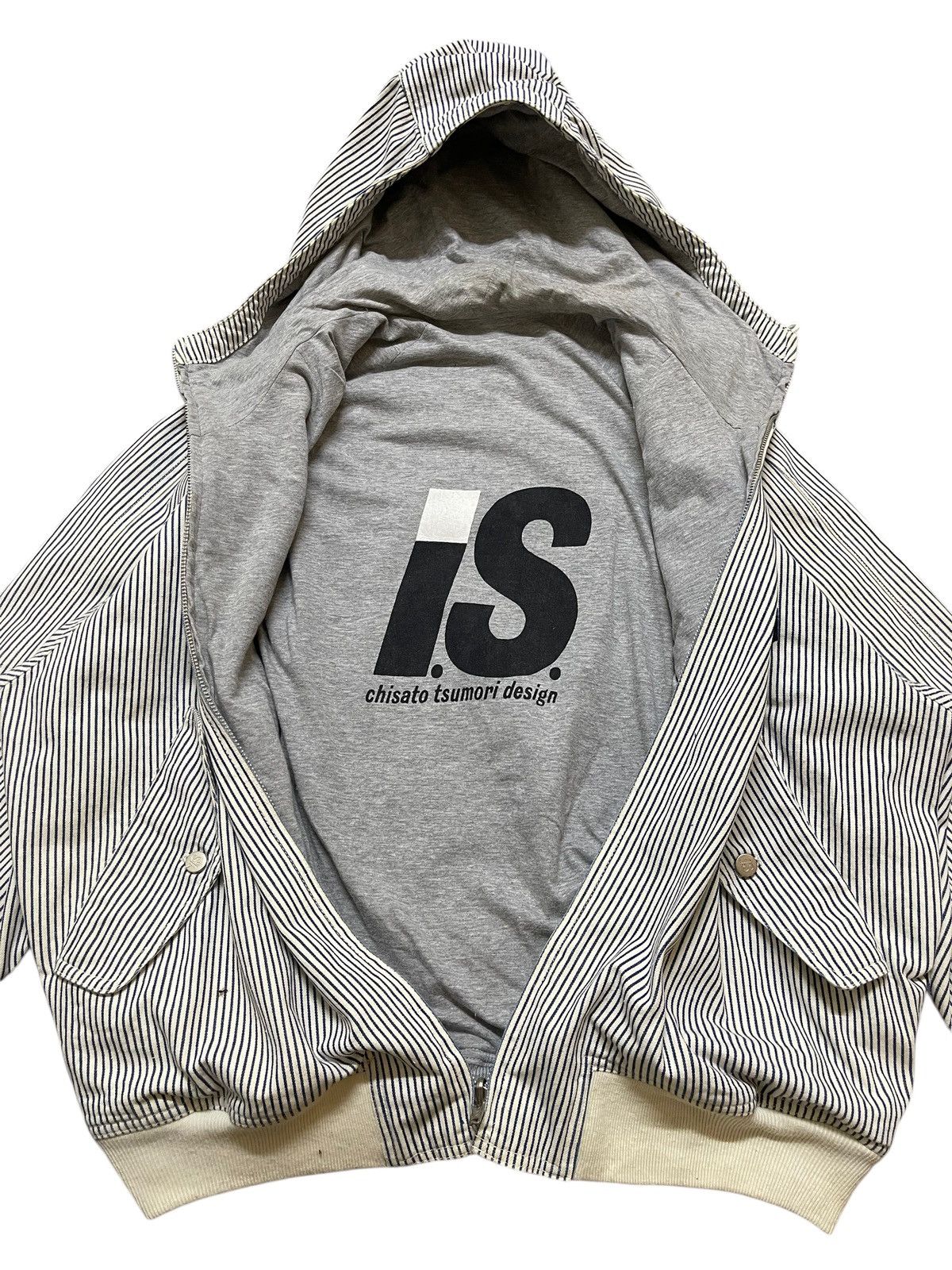 Issey Miyake 💥Rare💥 Vintage 80s Issey Miyake Denim Bomber Reversible Logo Size US L / EU 52-54 / 3 - 4 Thumbnail